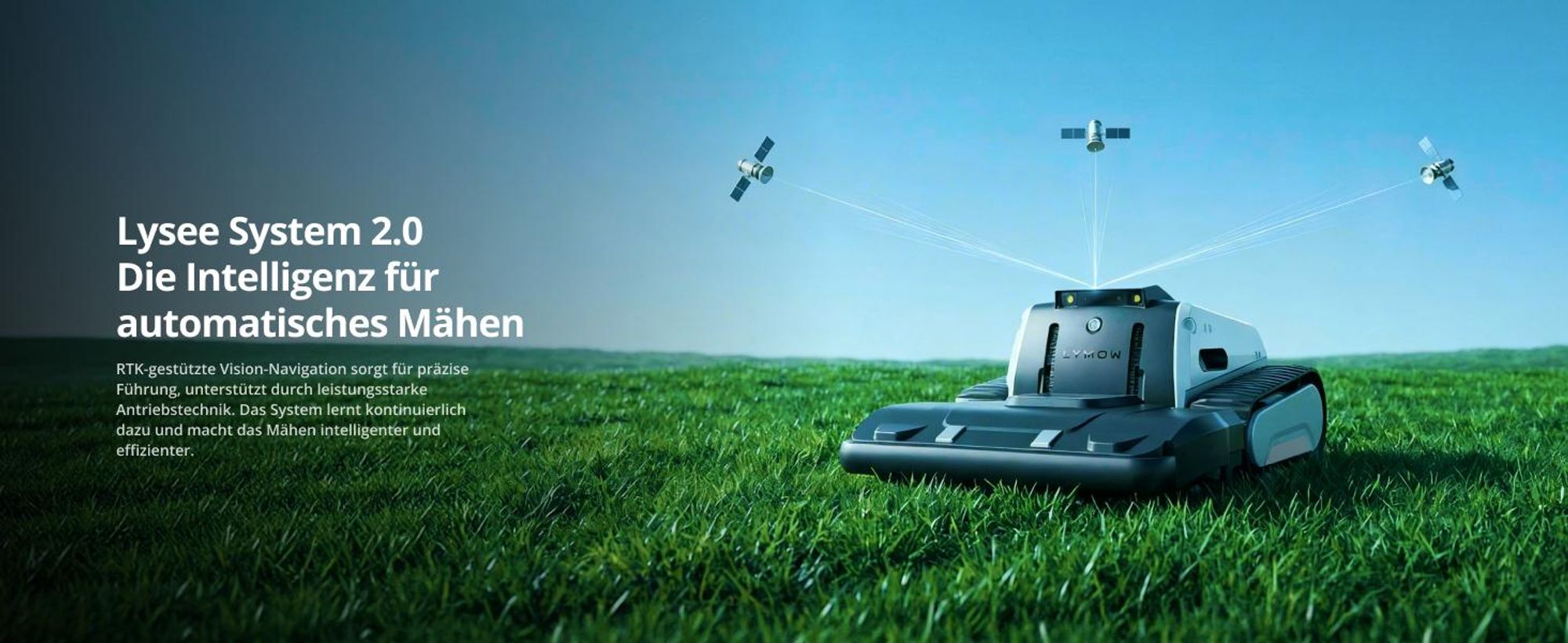 Mähroboter Lymow One Plus 5A 40cm/4000m² pro Tag, Kartierung bis zu 60.000m², ohne Begrenzungsdraht mit RTK-Cloud Techno