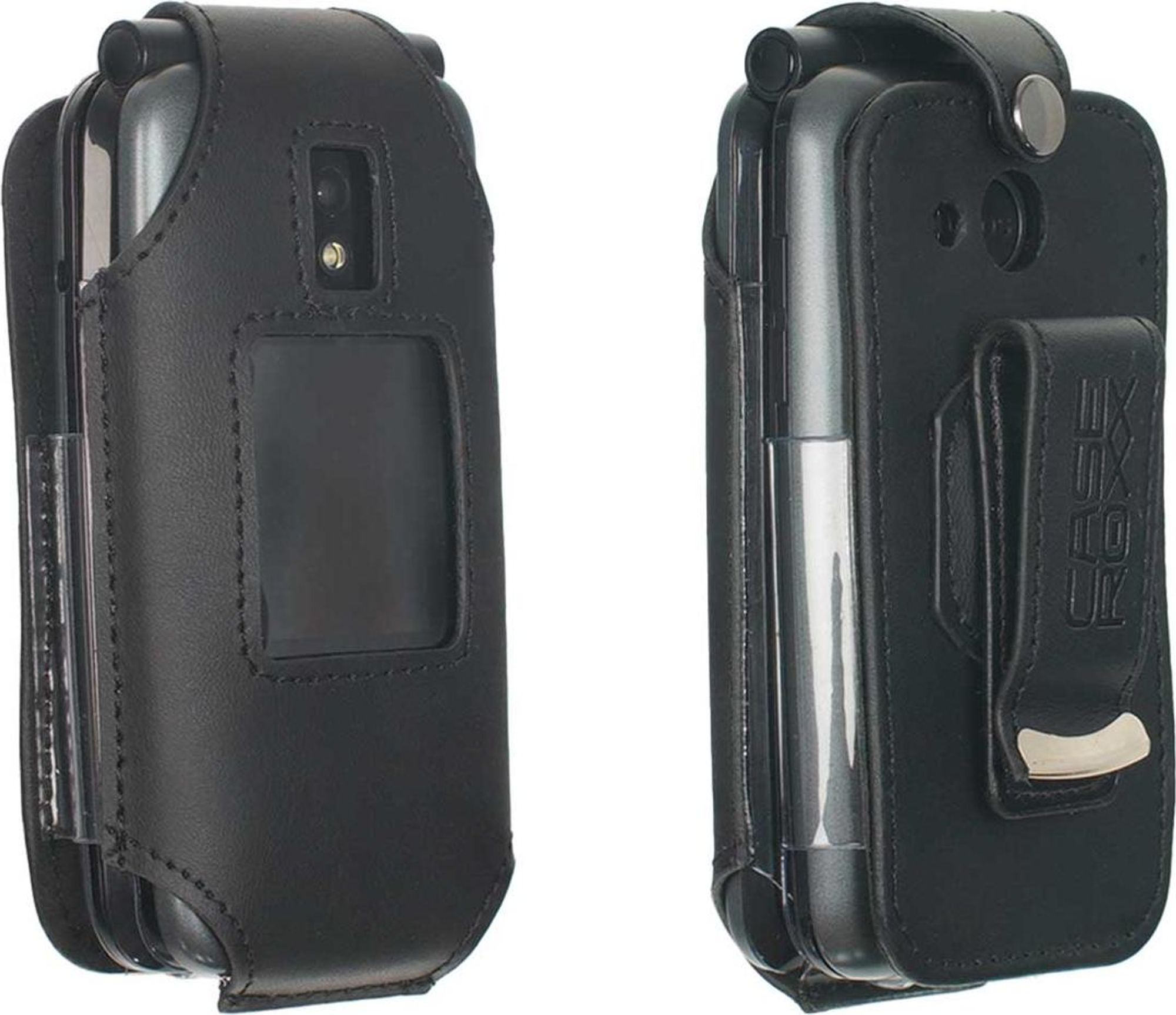 caseroxx Ledertasche mit Gürtelclip kompatibel mit Gigaset GL795 / GL7 aus Echtleder, Tasche mit Gürtelclip und Sichtfenster Bild 4