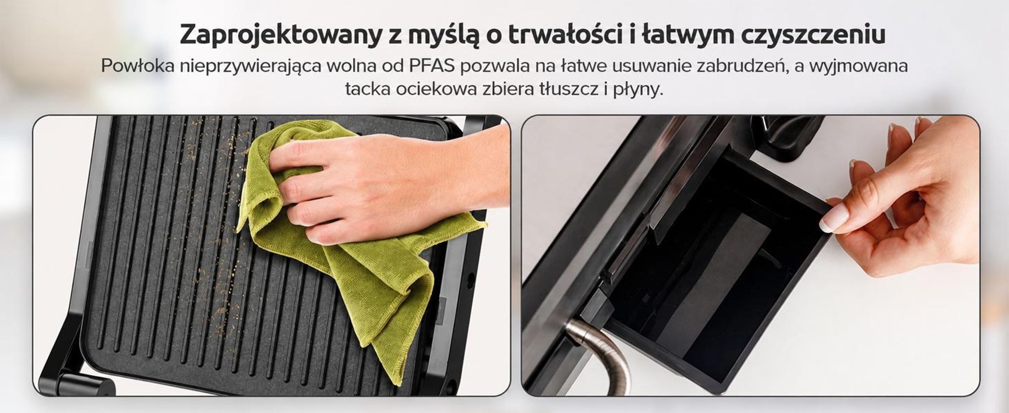 Grill kontaktowy Olvy, 1800W, grill elektryczny, opiekacz do kanapek, 7 programów, opiekacz do panini, grill wewnętrzny, płyty bez PFAS, grill stołowy