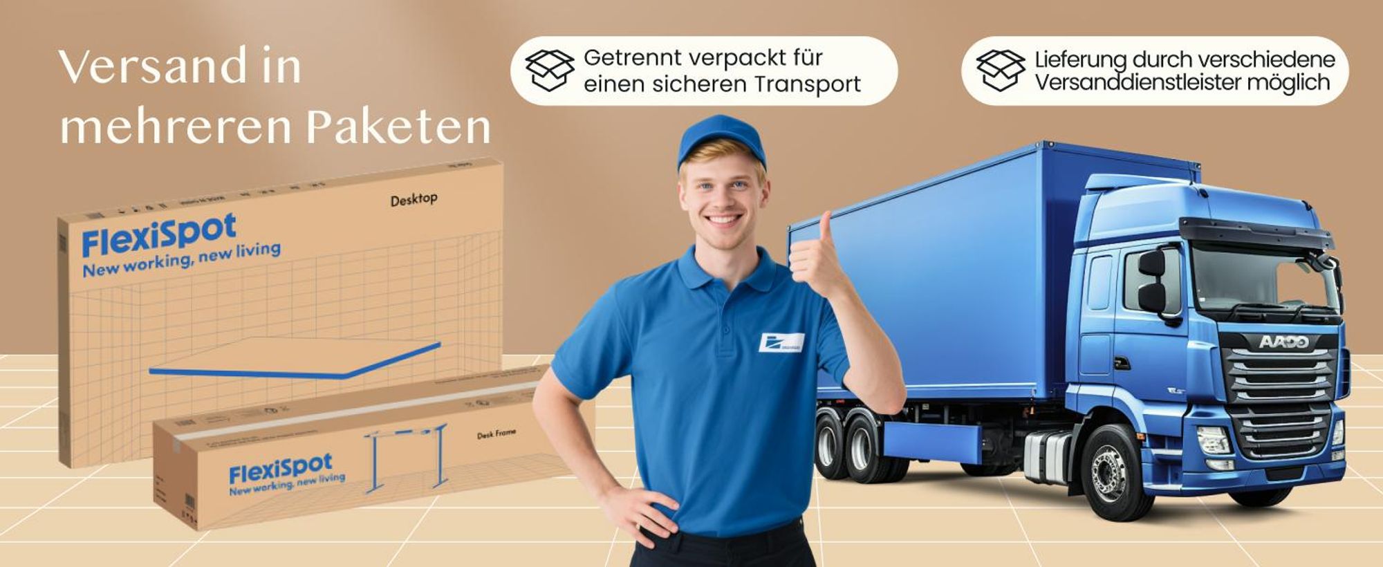 FLEXISPOT E6Q Elektrisch Höhenverstellbarer Schreibtisch, 4-Bein Schreibtischgestell, 250KG Traglast, Doppelmotor, USB-Anschluss & Sitzerinnerung Weiß