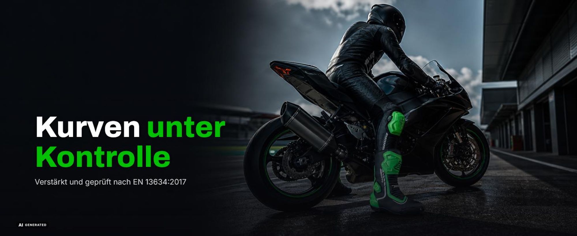 Bogotto Race-X Motorrad Stiefel, schwarz/grün, 42