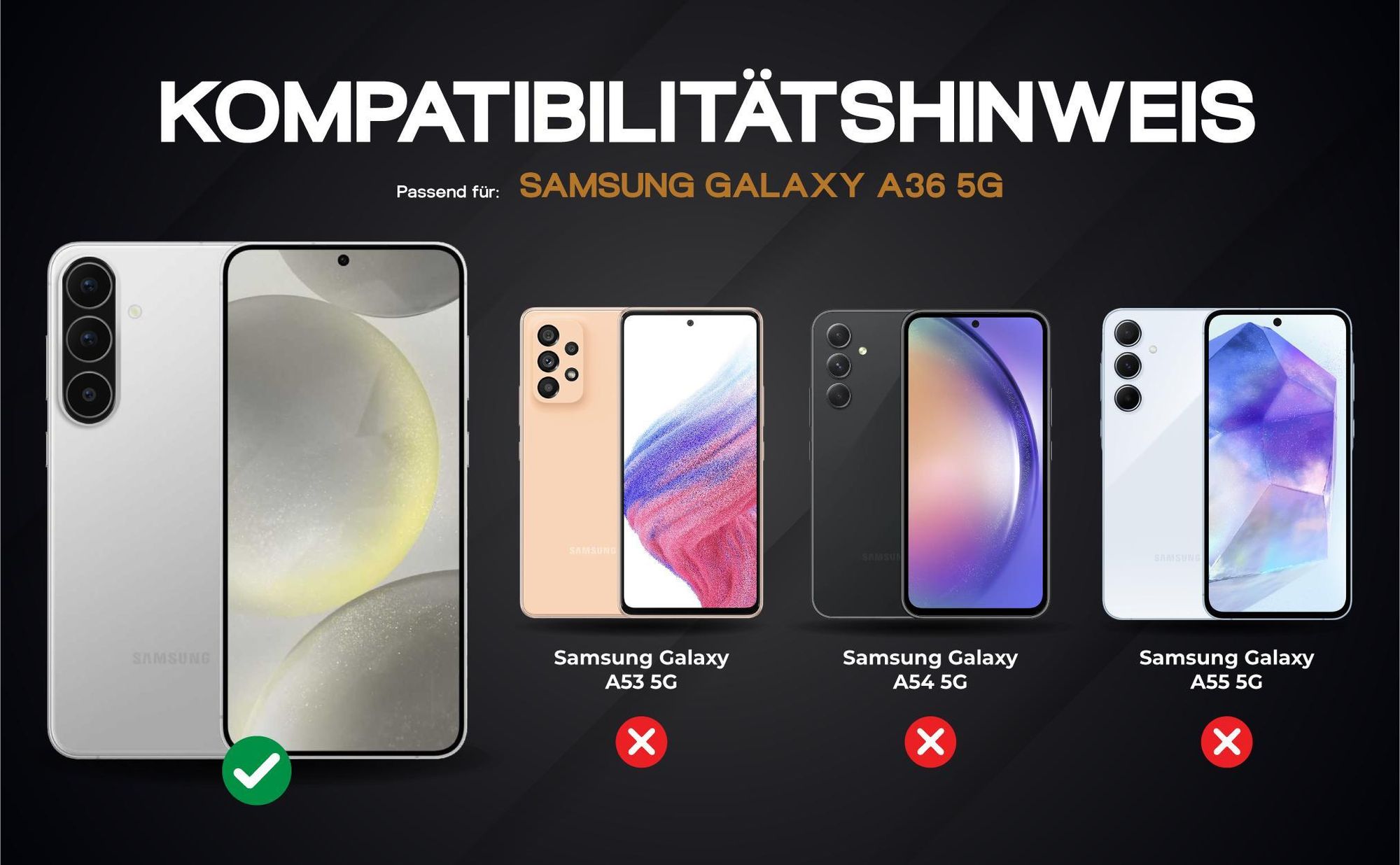 Kompatibilitätshinweise Hülle für Sasmsung Galaxy A56 5G