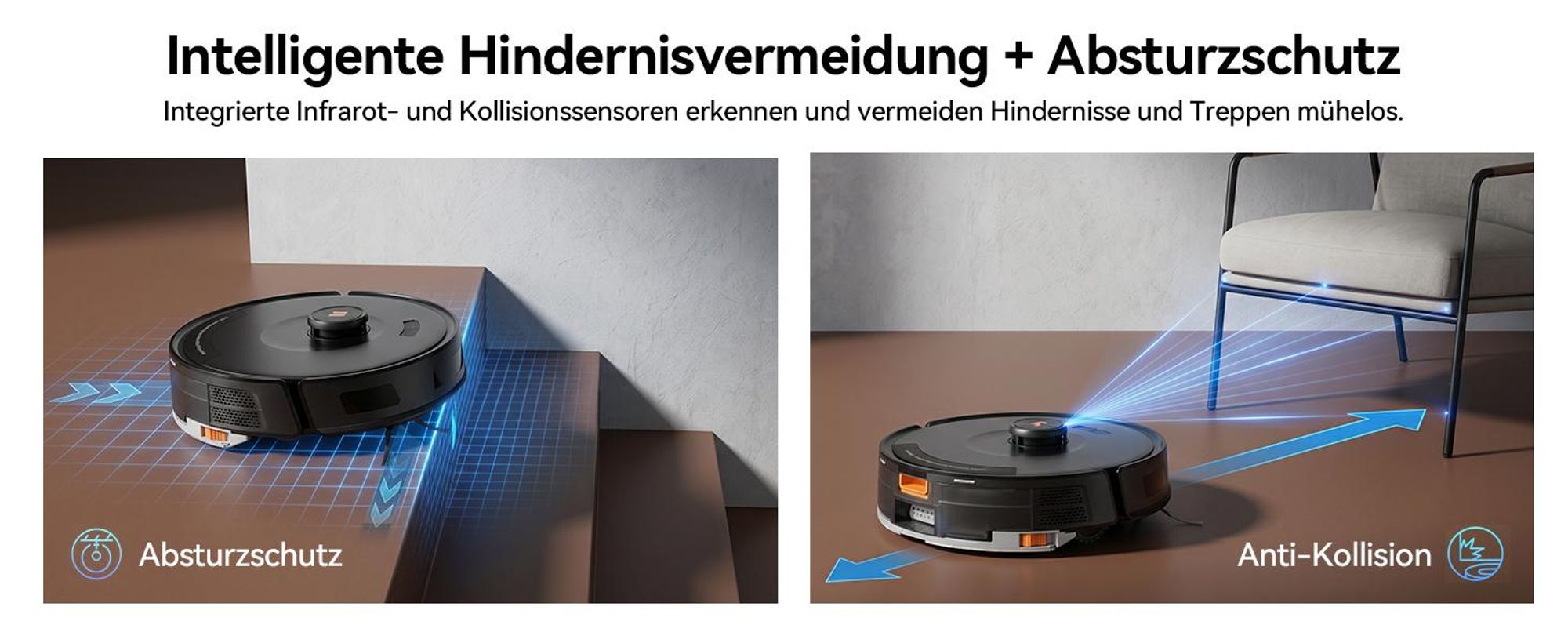 Staubsauger Roboter D8 PRO mit 38000Pa Saugkraft, Wischfunktion, 200min Laufzeit, LDS-Navigation, All-in-1-Entleerungsstation und Anti-Wickel-Bürste