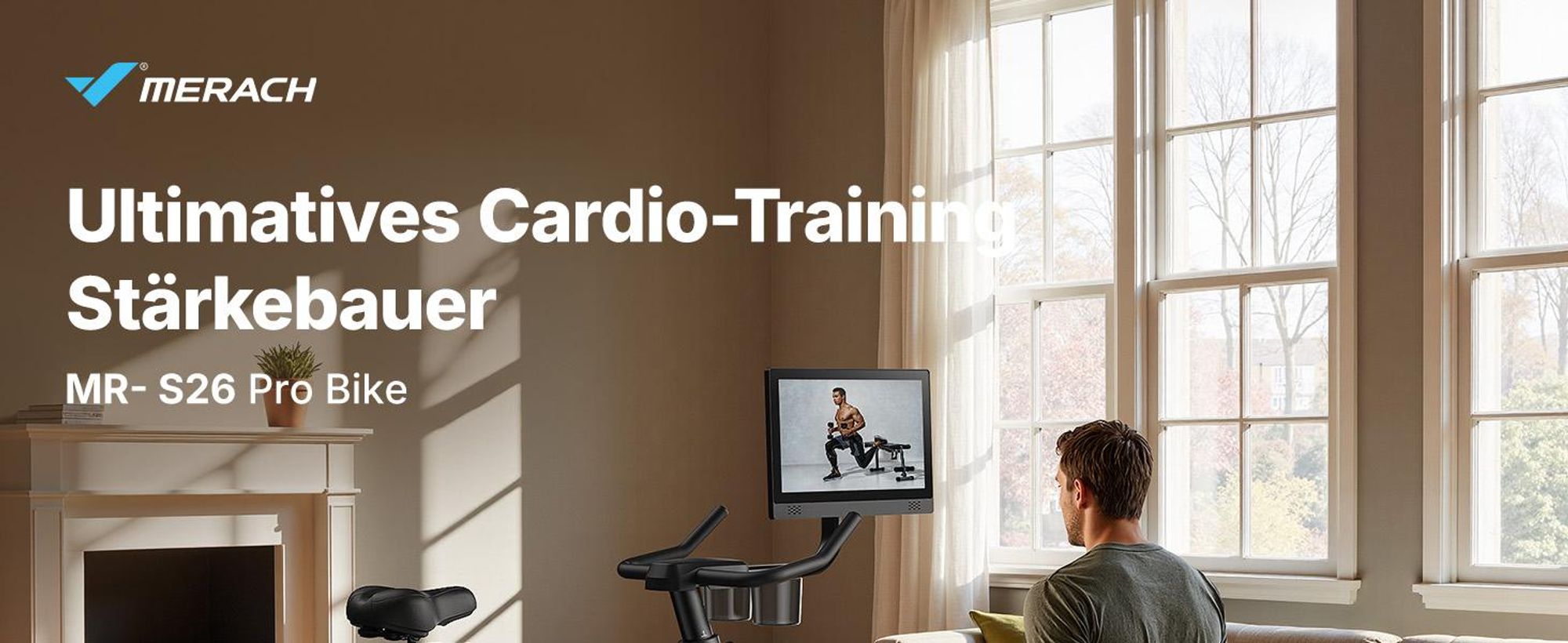Heimtrainer Fahhrad für Zuhause, leises Fitnessbike mit HD-Screen, Magnetischer Widerstand, 8 Widerstandsstufen, bis 136 KG belastbar