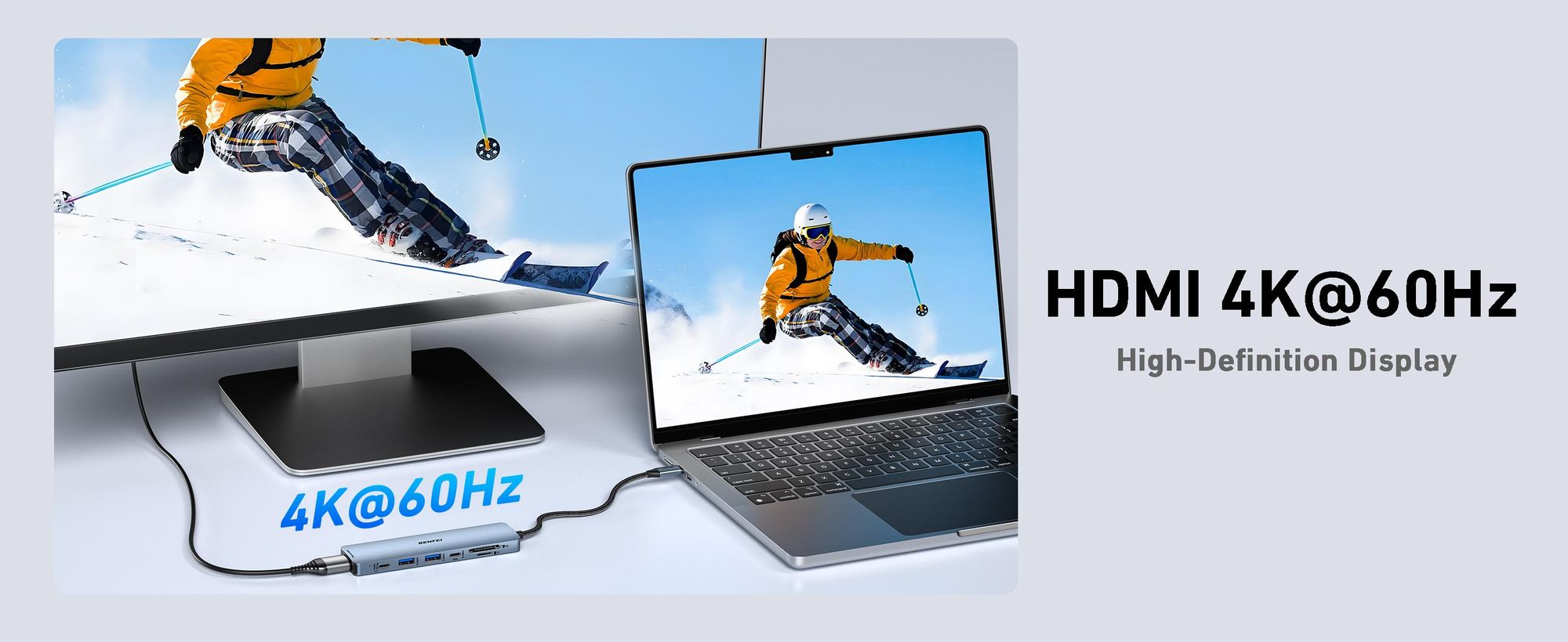 BENFEI Hubs USB C Hub 7in1 mit HDMI 4K 60Hz und 100W PD