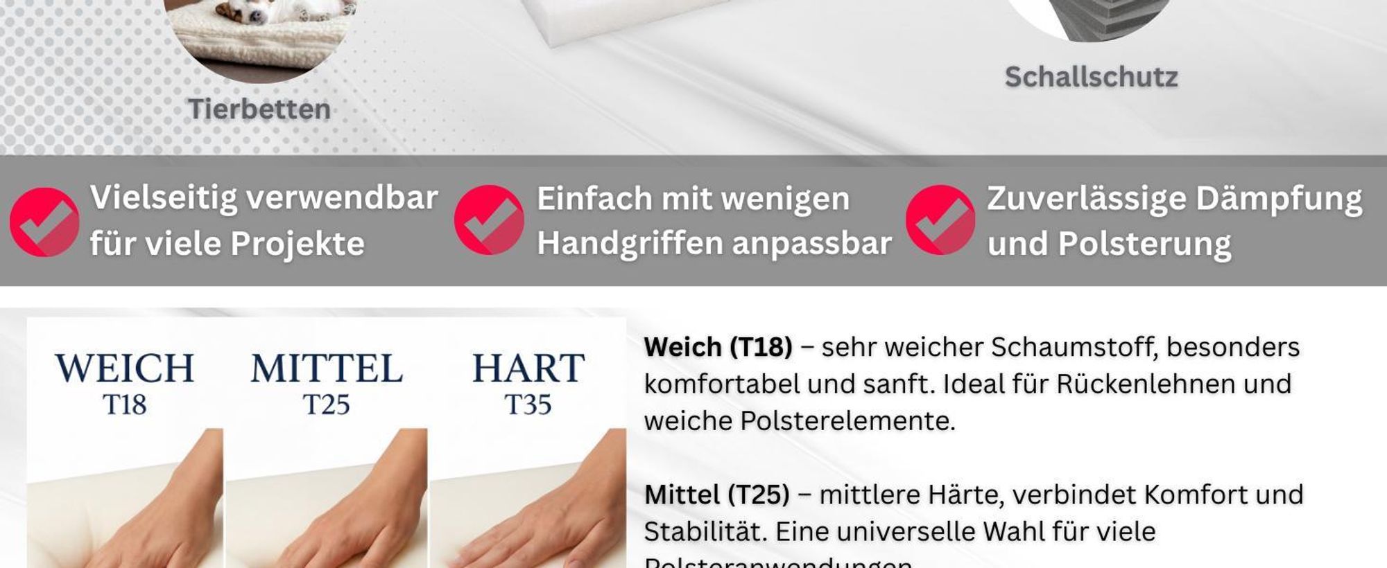 Kaltschaum RG25/44 200x140x2 cm | Polsterschaum Schaumstoffplatte für Möbel, Matratzen & DIY