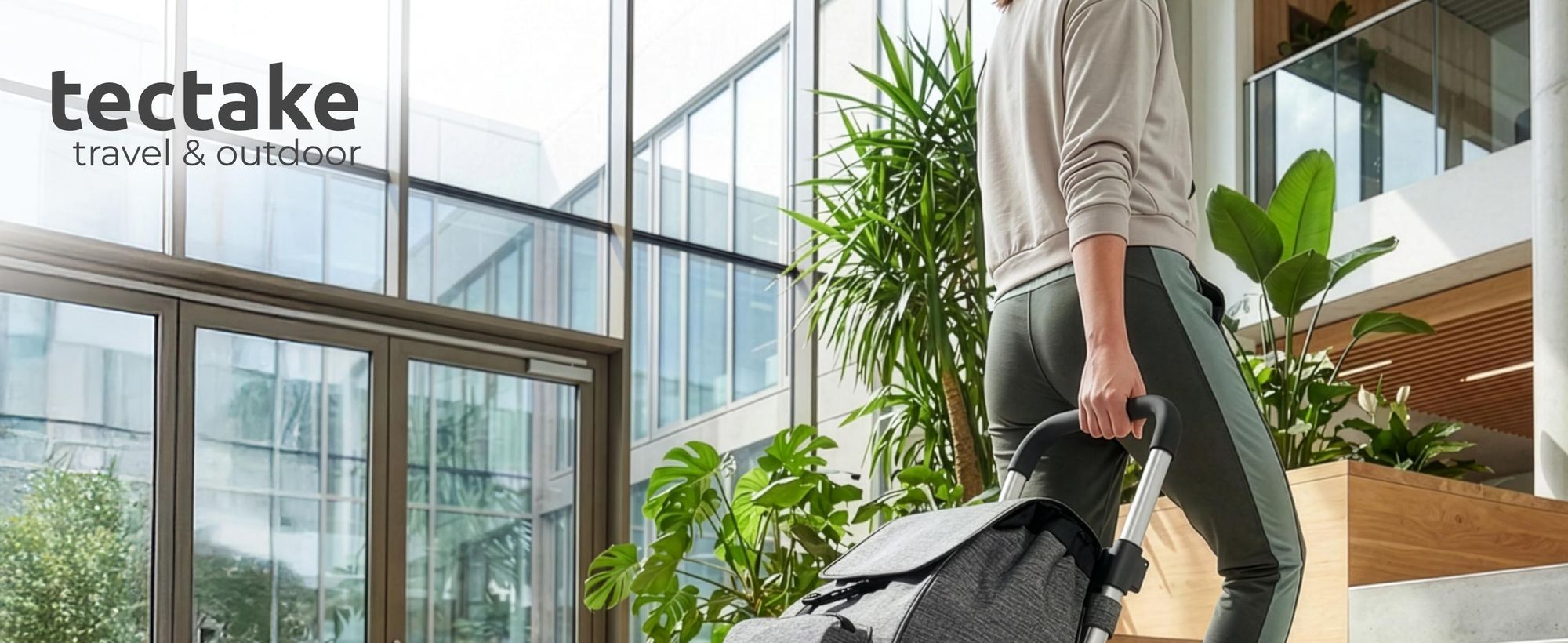 tectake® Einkaufstrolley Shopper 3-in-1, Nutzung auch als Umhängetasche und Sackkarre, 56 l inkl. Kühltasche, leichtgängige Treppensteiger-Räder