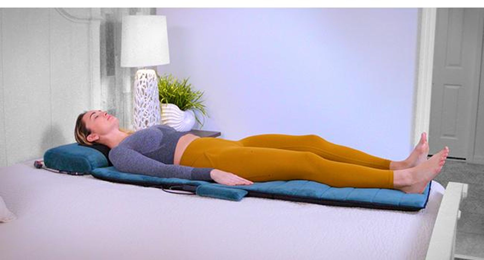 AJIEQAQ Premium Ganzkörper Massagematte mit Wärmefunktion, 10 Vibrationsmotoren & Shiatsu Nackenmassage, Elektrische Massageauflage, 190x65 cm