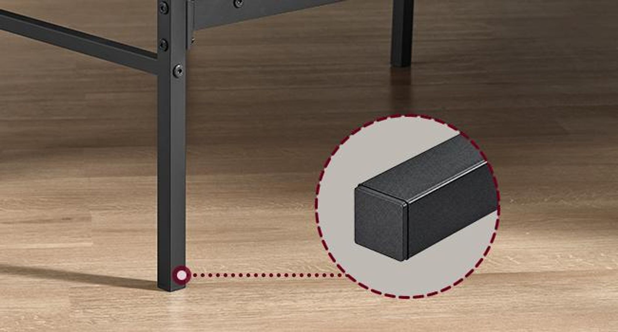 VASAGLE Metallbett 120 x 200 cm mit LED-Beleuchtung, Steckdosen und Stauraum Schwarz