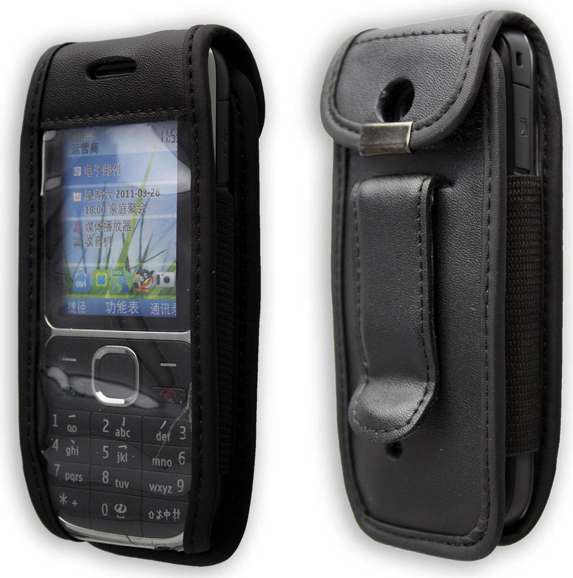 caseroxx Ledertasche mit Gürtelclip kompatibel mit Nokia C2-01 aus Echtleder, Tasche mit Gürtelclip und Sichtfenster  Bild 4