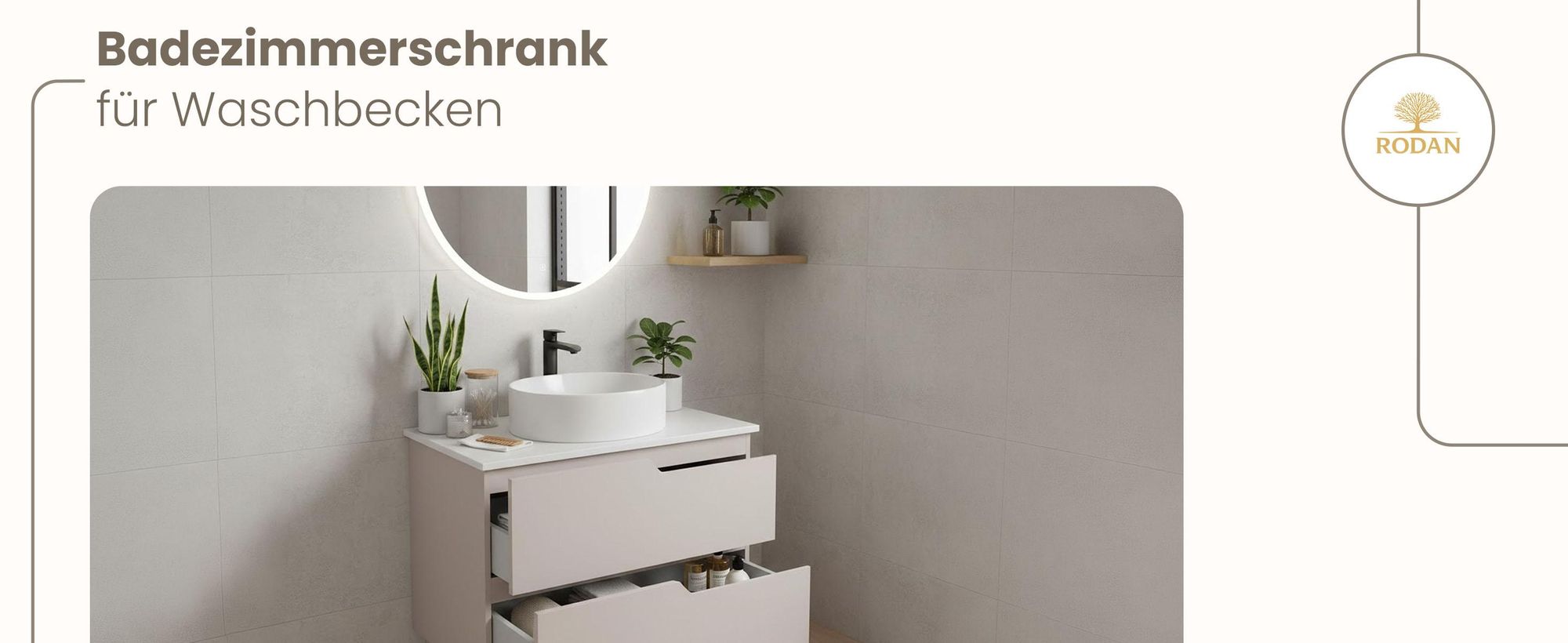 RODAN, Badmöbel, Badschrank, Badezimmermöbel, Badezimmer, MODERN, Waschbeckenunterschrank