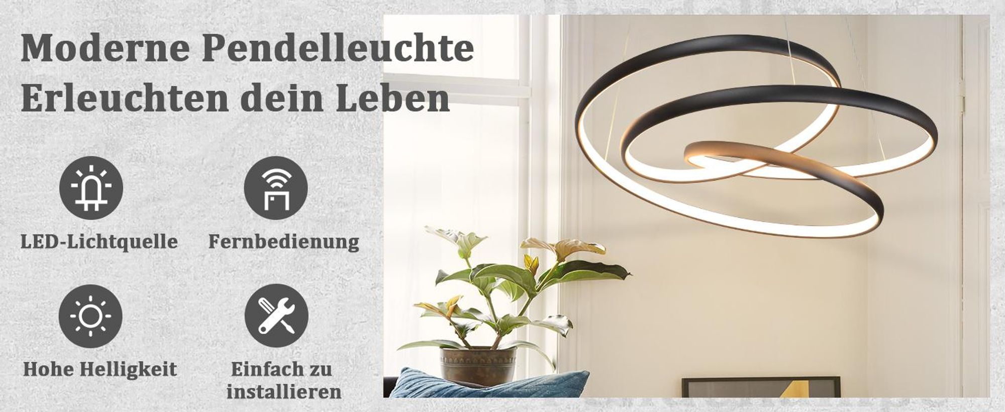 ZMH LED luce a sospensione sala da pranzo nero dimmerabile con telecomando lampada a sospensione 55W lampada a sospensione tavolo da pranzo moderna lampada a sospensione per soggiorno camera da letto