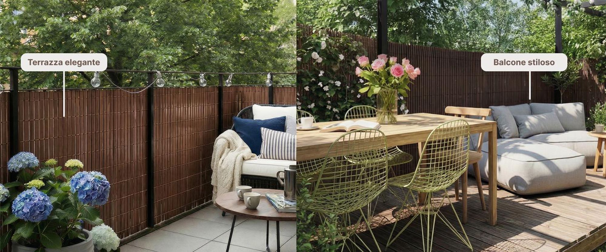 Schermo per balcone, terrazza, giardino, in PVC, Mazovia 100x300 cm, marrone, resistente al vento, agli agenti atmosferici e ai raggi UV, tappeto schermante per tutto l'anno