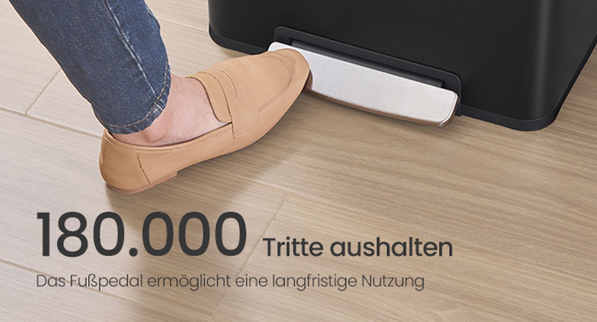 Mülleimer 50 L, 15 Müllsäcke, Stahl, herausnehmbarer Inneneimer aus Kunststoff, Griffe, Softclose, mit Deckel