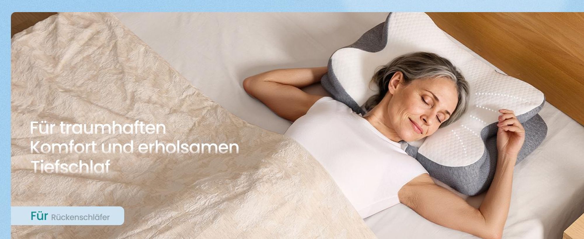 Kopfkissen, ergonomisch, Nackenkissen, höhenverstellbar, Memory Foam für Seitenschläfer, Rückenschläfer & Bauchschläfer
