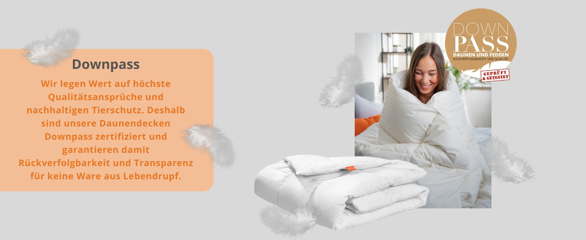 extra warme Daunendecke, 155 x 220 cm, 90% Daunen / 10% Federn, Steppbett, sleepling