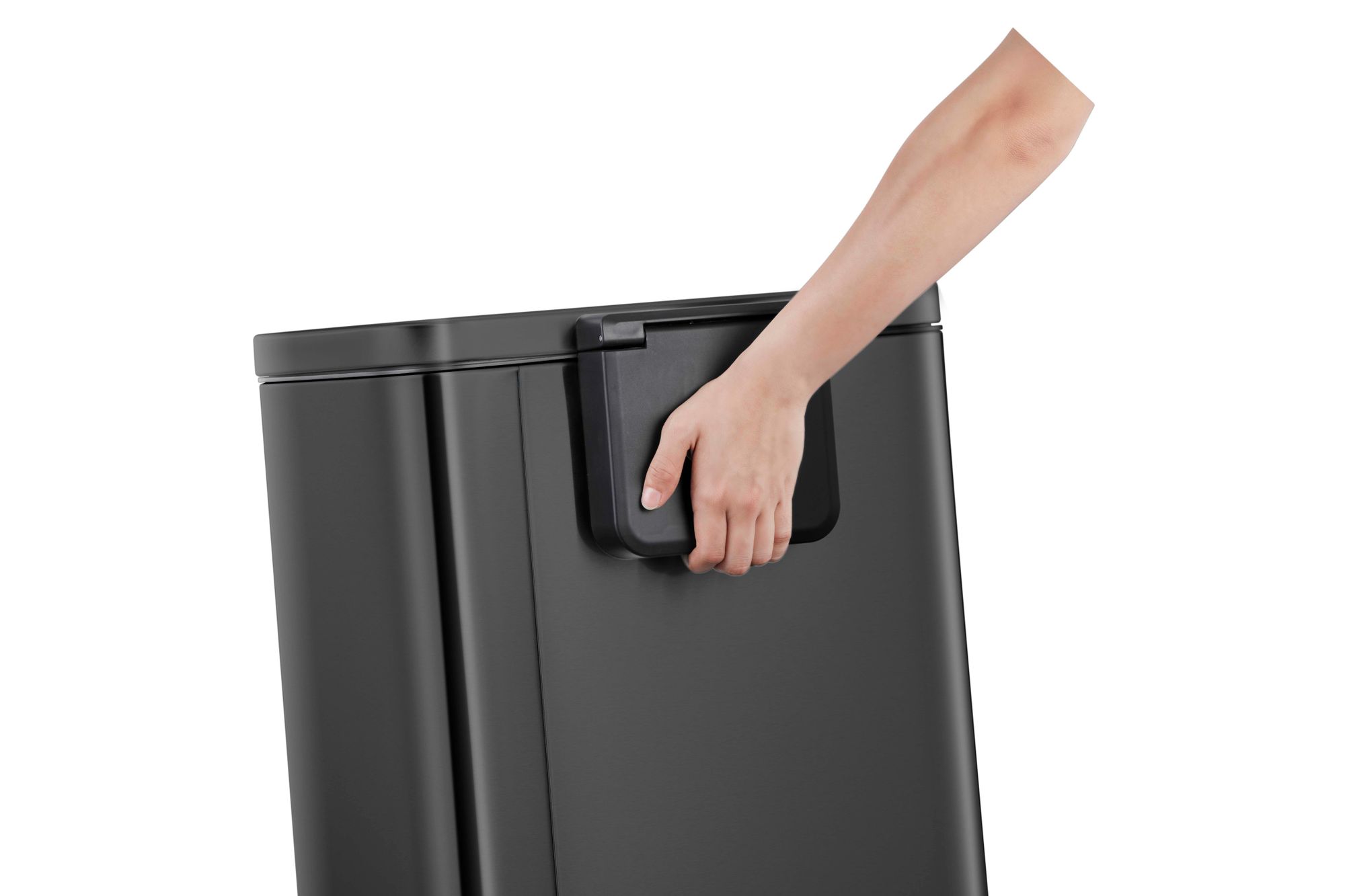 EKO - Madison Poubelle à pédale 50 litres - Acier inoxydable Plastique - Noir