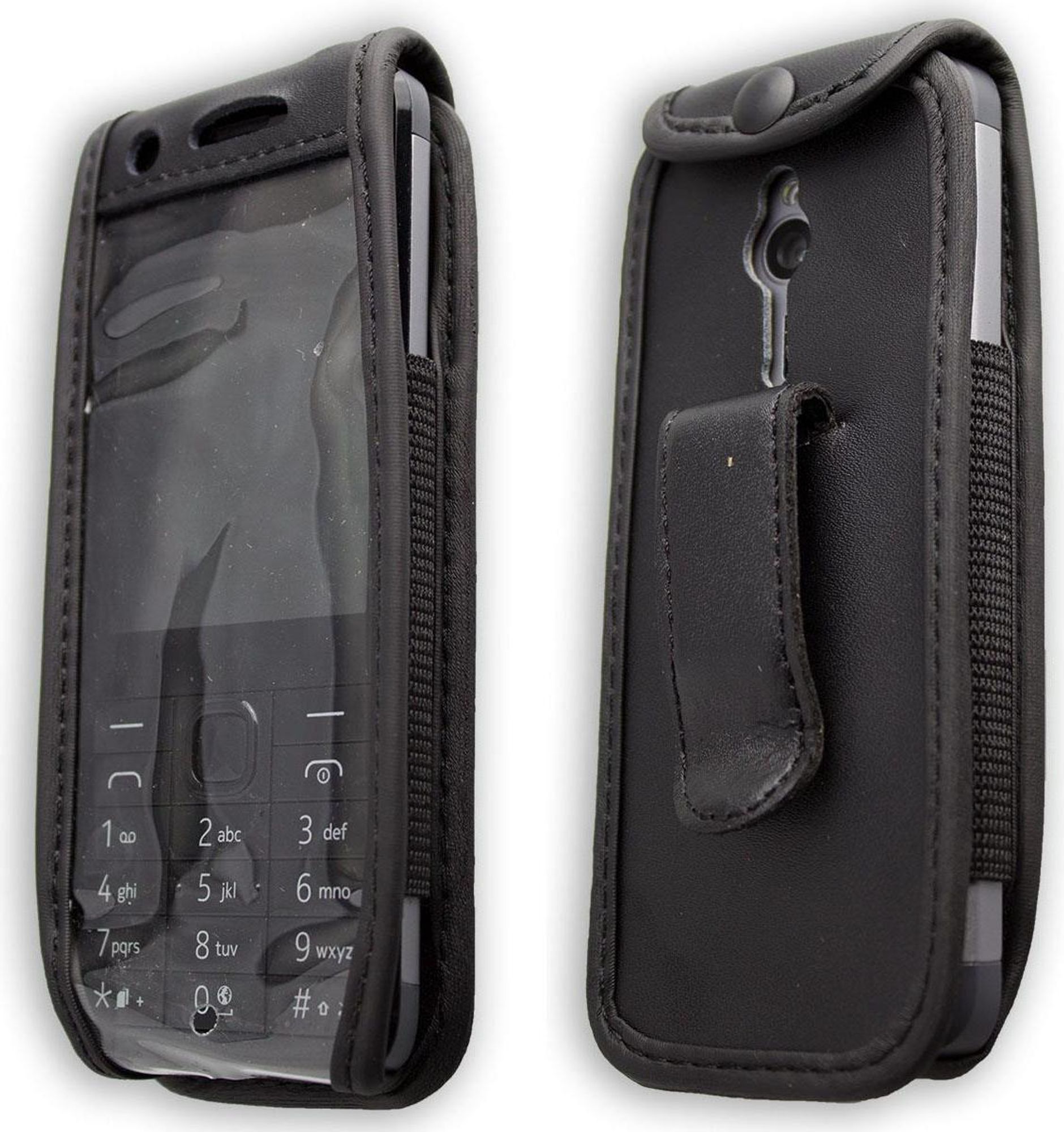 caseroxx Ledertasche mit Gürtelclip kompatibel mit Nokia 230 aus Echtleder, Tasche mit Gürtelclip und Sichtfenster Bild 3
