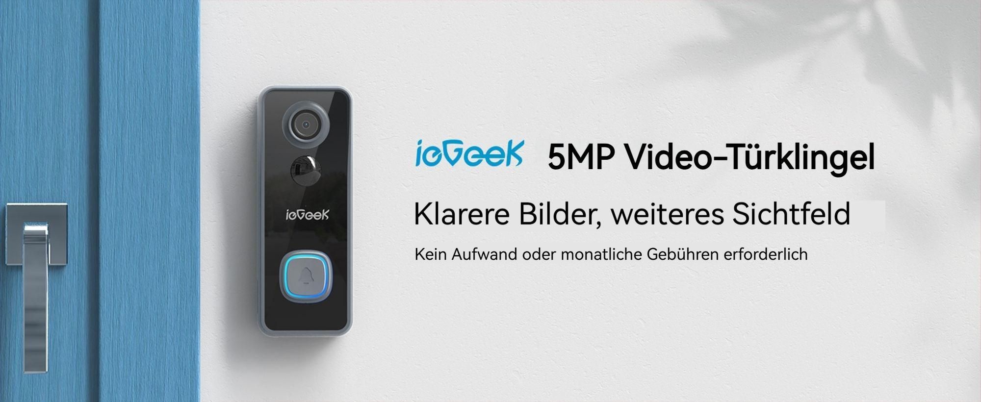 5MP 2K Deurbel met camera, draadloos, videodeurbel, Wi-Fi met bel, 64GB geheugenkaart, 2,4GHz Wi-Fi, inclusief binnenbel
