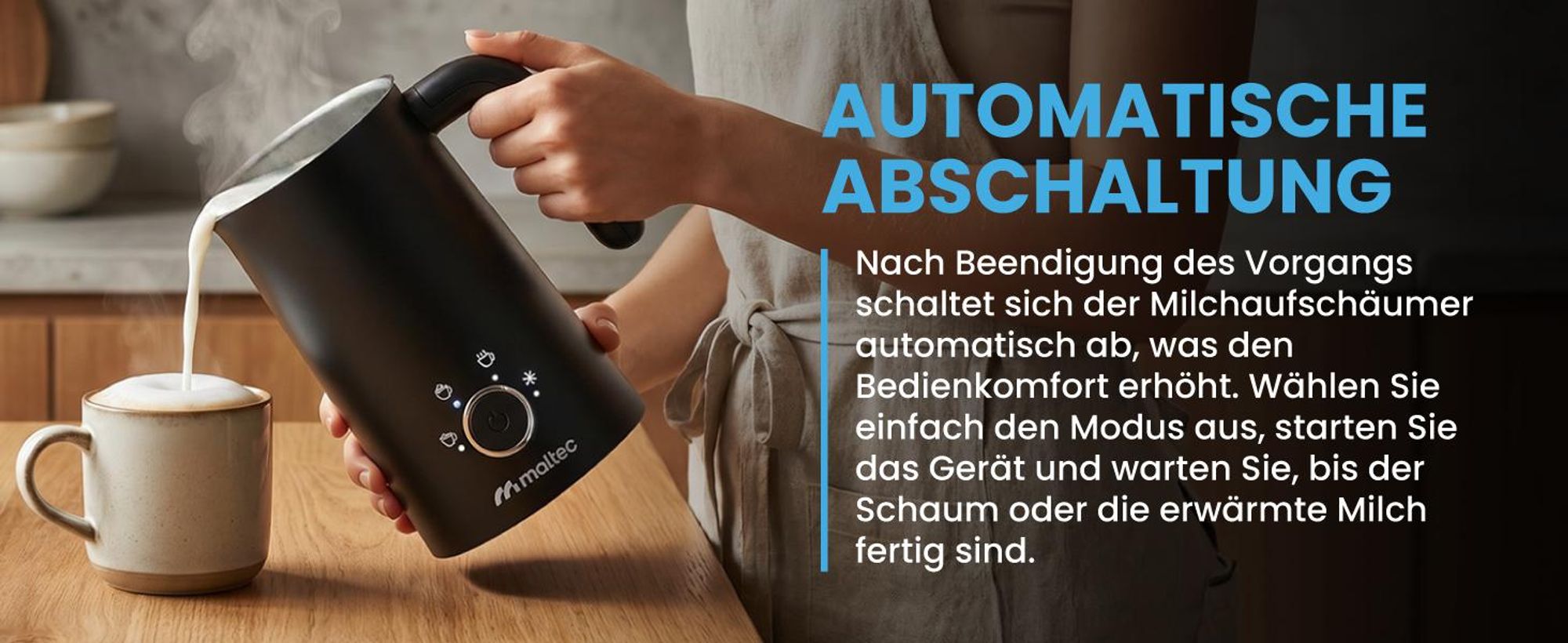 Milchaufschäumer elektrisch 500W 300ml heißer & kalter Milchschaum Cappuccino