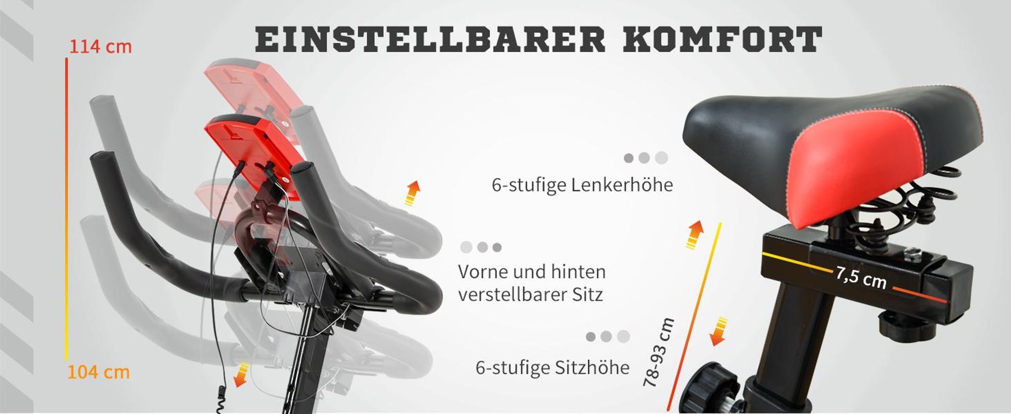 HOMCOM Indoor Cycling Bike Trainer Home Gym Fahrradtrainer Fitnessfahrrad
