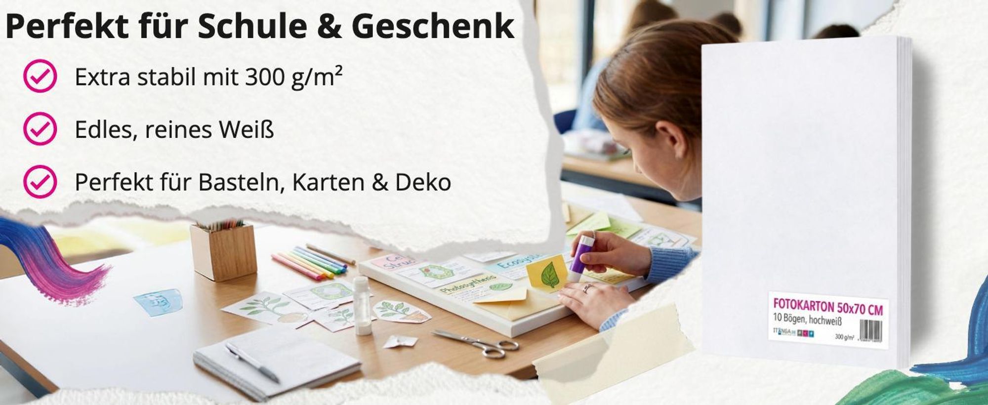 itenga Fotokarton hochweiß - 50x70cm 300g/m² 10 Bogen