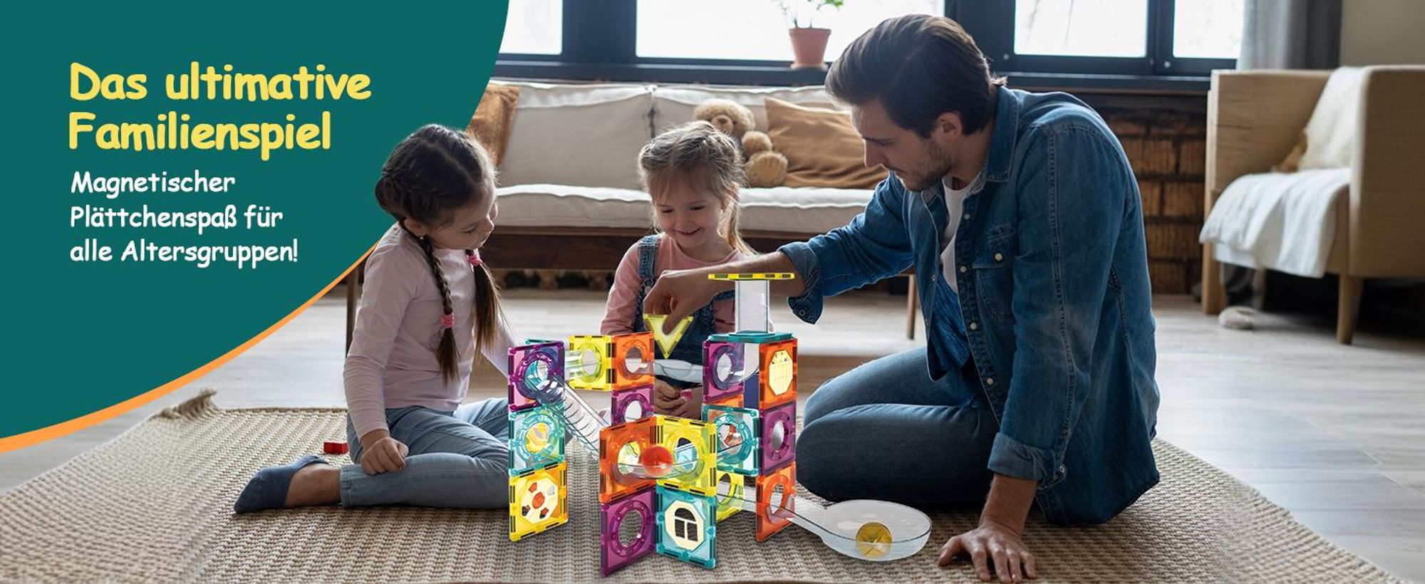 Olvy Magnetische Bausteine 100 Teile – Magnetische Murmelbahn & Konstruktionsspielzeug für Kinder, STEM, Montessori, kompatibel mit Magna & Connetix