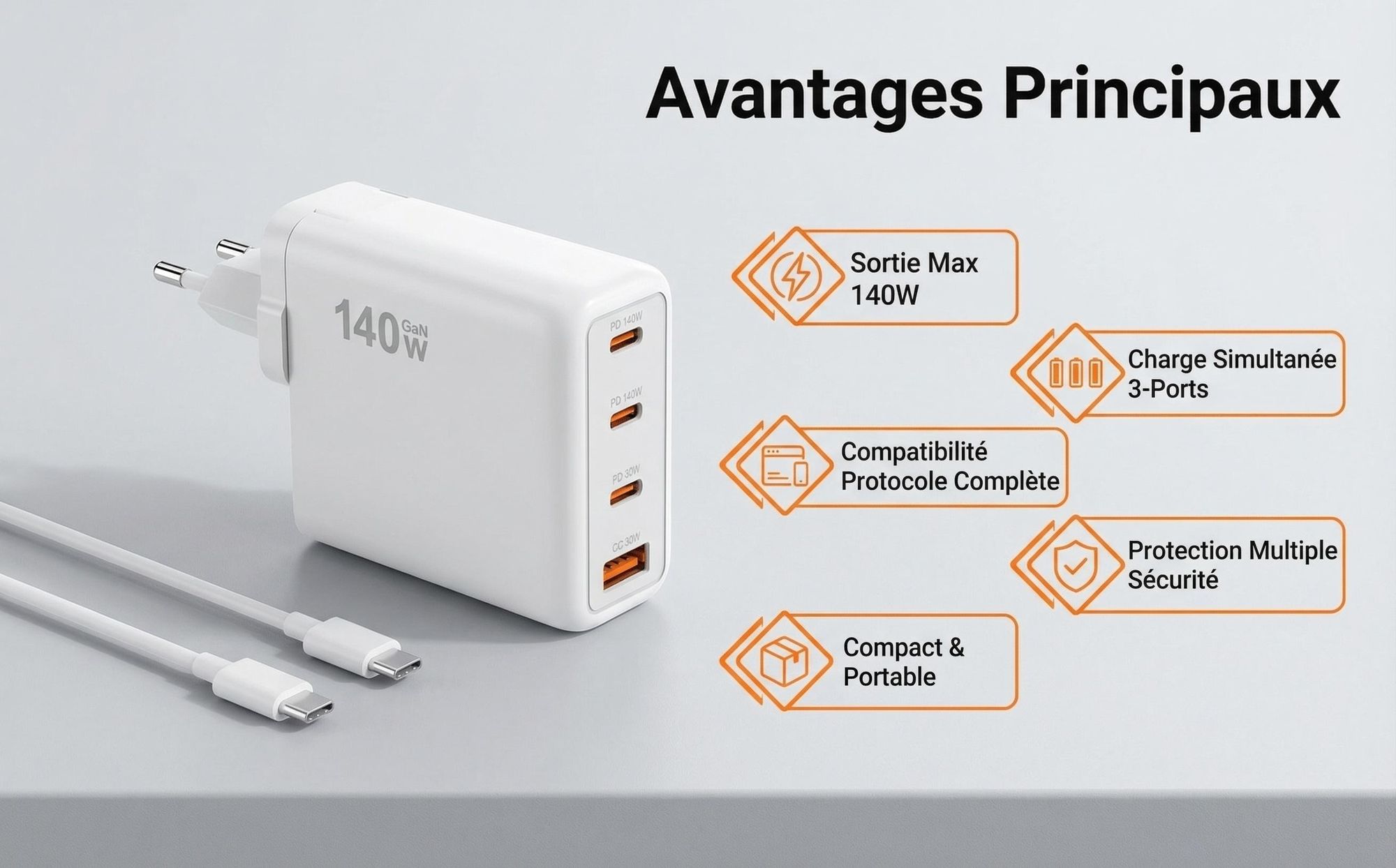 Chargeur rapide, Adaptateur d'alimentation,Chargeurs,Power Station