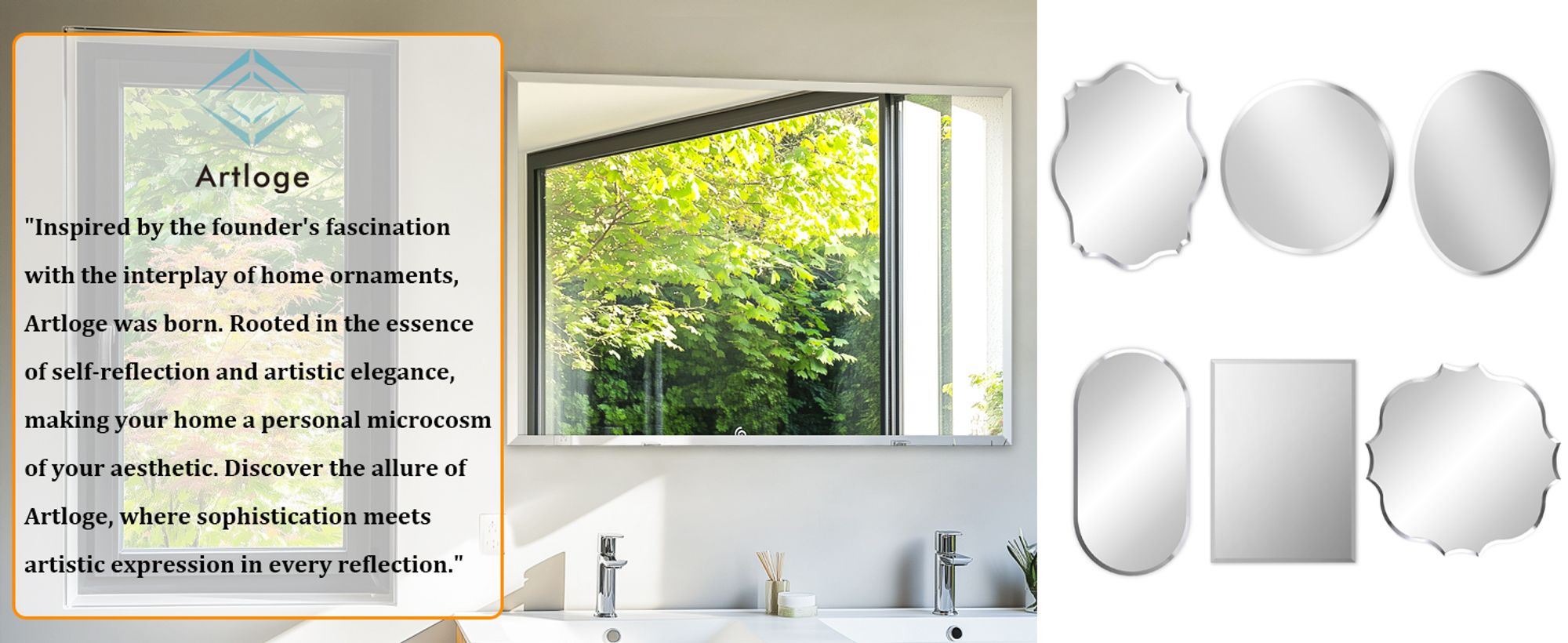 ARTLOGE Moderner Wandspiegel, Rahmenloser Dekorspiegel Rechteckiger Spiegel, , Wandmontage Flurspiegel,für Badezimmer Wohnzimmer Schlafzimmer 70×100cm