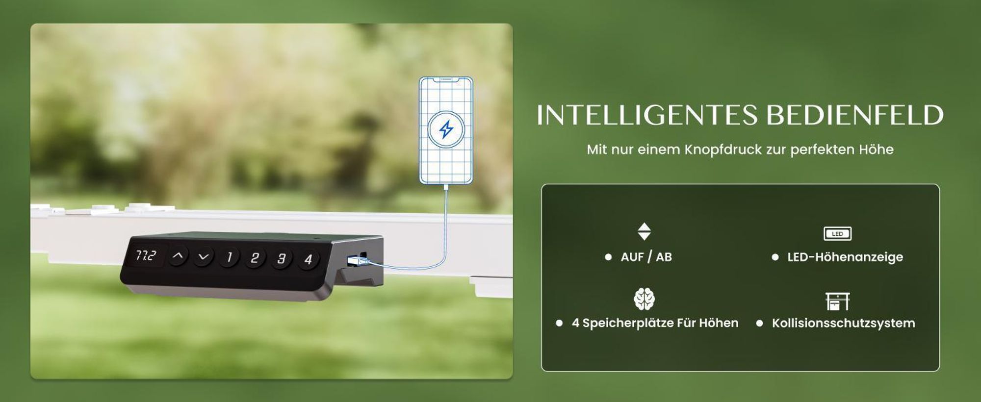 FLEXISPOT E200 Höhenverstellbarer Schreibtisch 180x80cm 200KG TRAGKRAFT, 25MM EINTEILIGE TISCHPLATTE, 2 Motoren, USB-Anschluss, Weiß