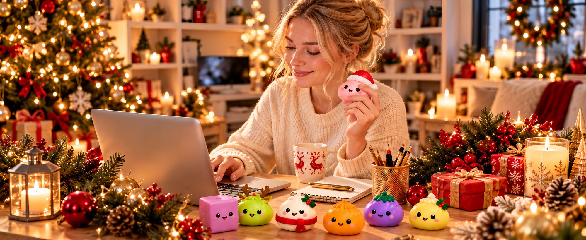 Dumpling Squishy Adventskalender,Weihnachtskalender 24 Tage mit Langsam Aufsteigendes Quetschspielzeug,Fidget Spielzeug für Schule Büro Zuhause
