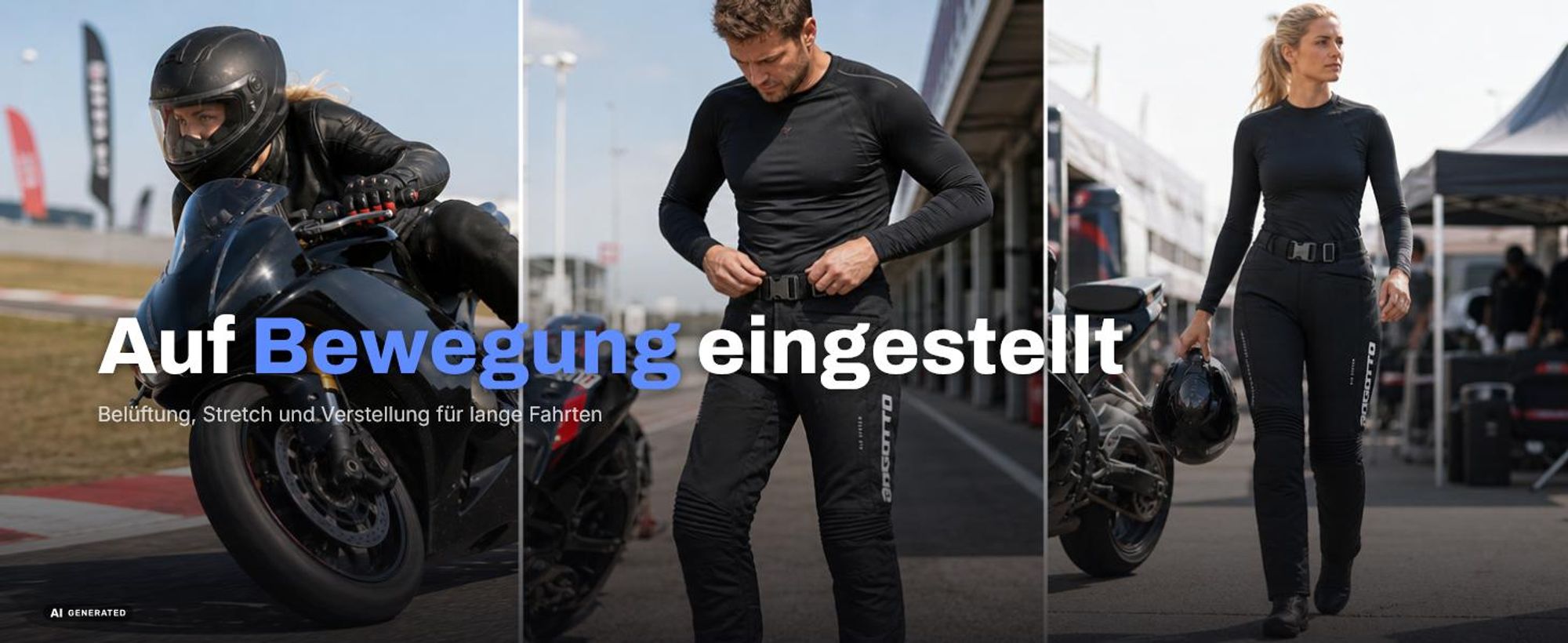 Bogotto Boomerang wasserdichte Motorrad Textilhose, schwarz, M