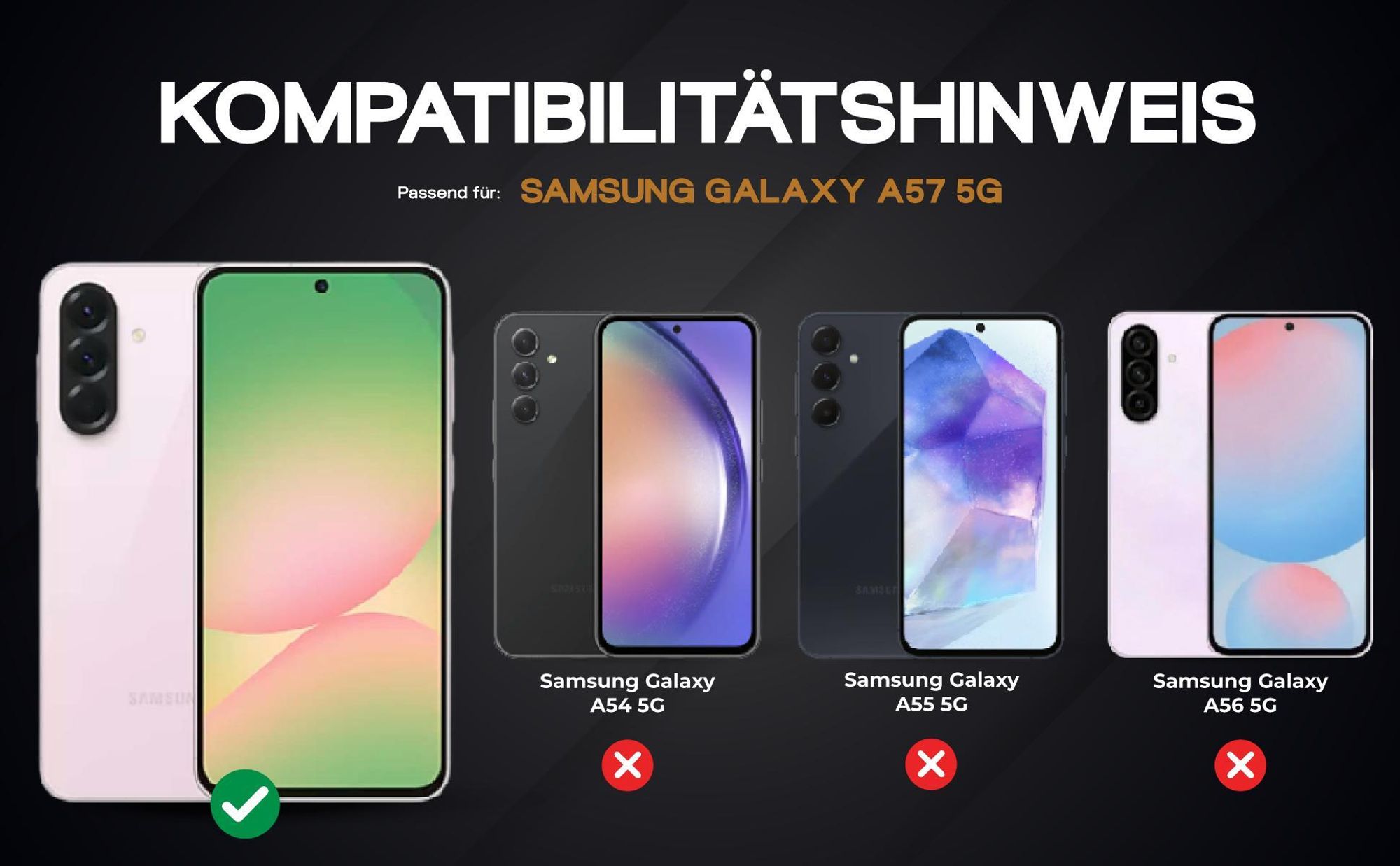 Kompatibilitätshinweise Hülle für Samsung Galaxy A57 5G
