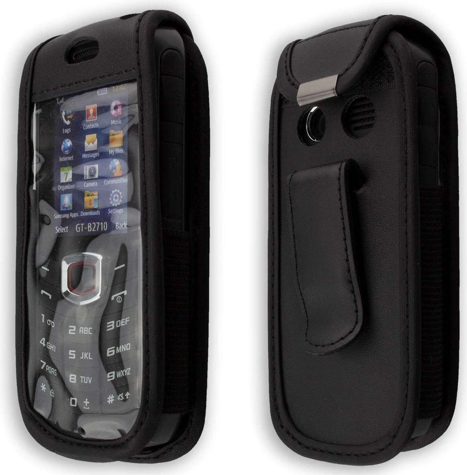 caseroxx Ledertasche mit Gürtelclip kompatibel mit Samsung B2710 aus Echtleder, Tasche mit Gürtelclip und Sichtfenster  Bild 2