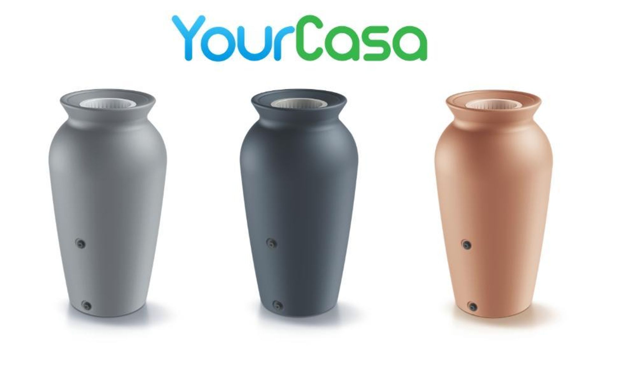 YourCasa Regentonne 120-230 Liter [DropCatcher] mit Filterkorb & Wasserhahn - Regenfass Frostsicher Kunststoff - Regenwassertonne (Anthrazit, 120L)