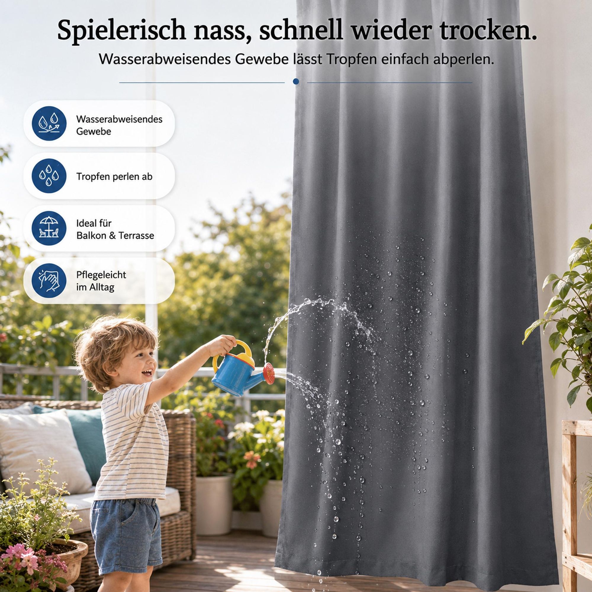 Schlaufen Vorhänge Blickdicht Dunkelgrau, Wohnzimmer Schlafzimmer Thermo Verdunklungsvorhänge 132 x 241 cm (2er-Set), Wasserdicht Sichtschutz Gardinen