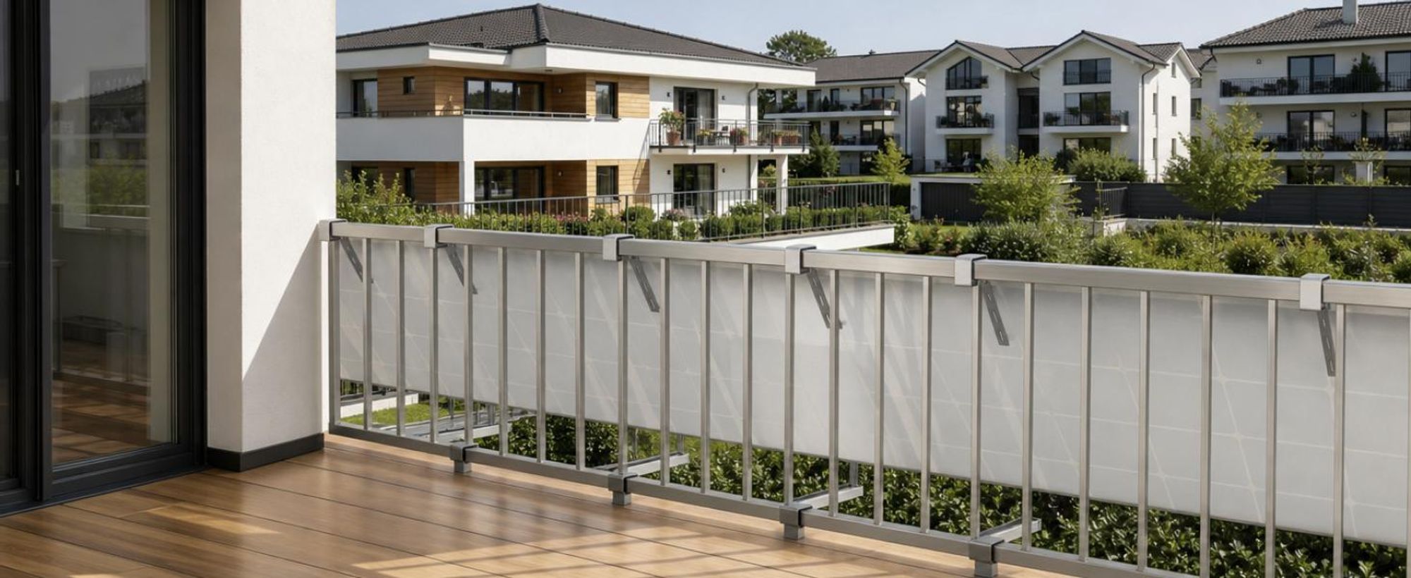 4x Balkonkraftwerk Halterung ECKIG│Balkon Geländer Halterung für alle Solarpanel Arten│Solarmodul Halterung aus robustem Aluminium für Eckige Geländer