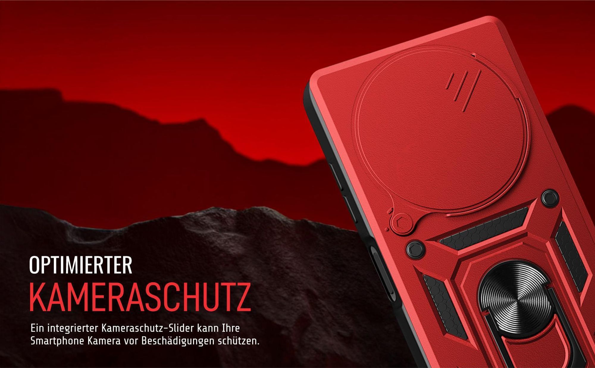 Handyhülle in Rot für Xiaomi Redmi 14C mit Kameraslider
