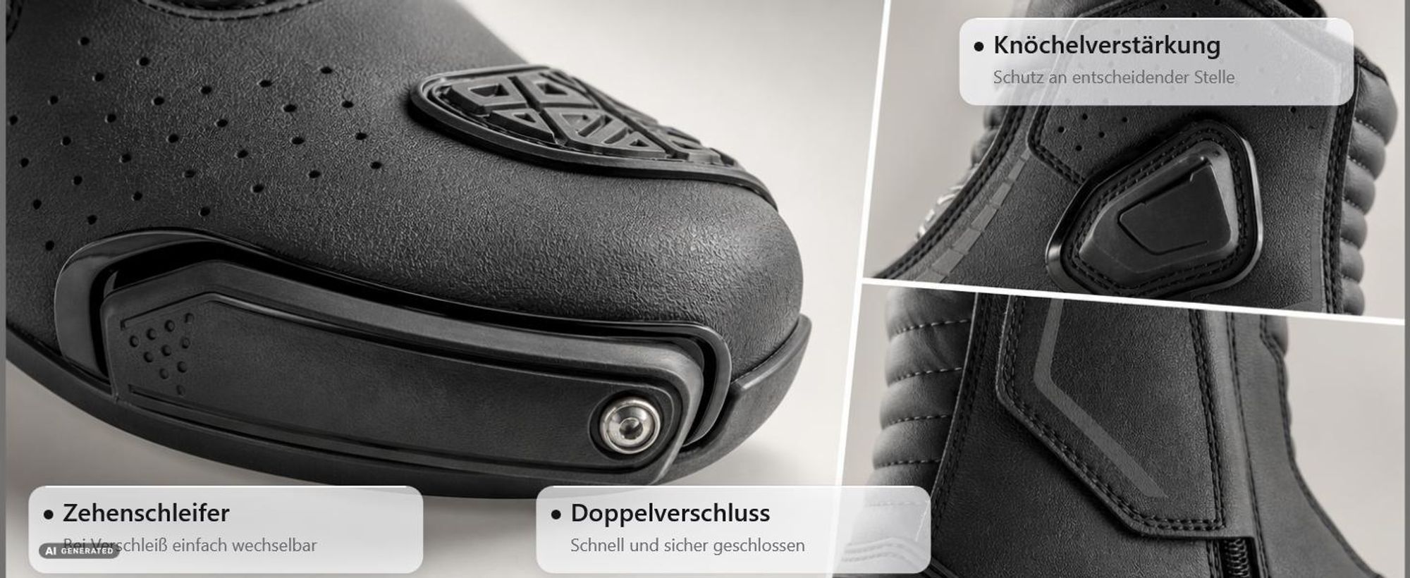 Bogotto Cartagena perforierte Motorrad Stiefel, schwarz, 42