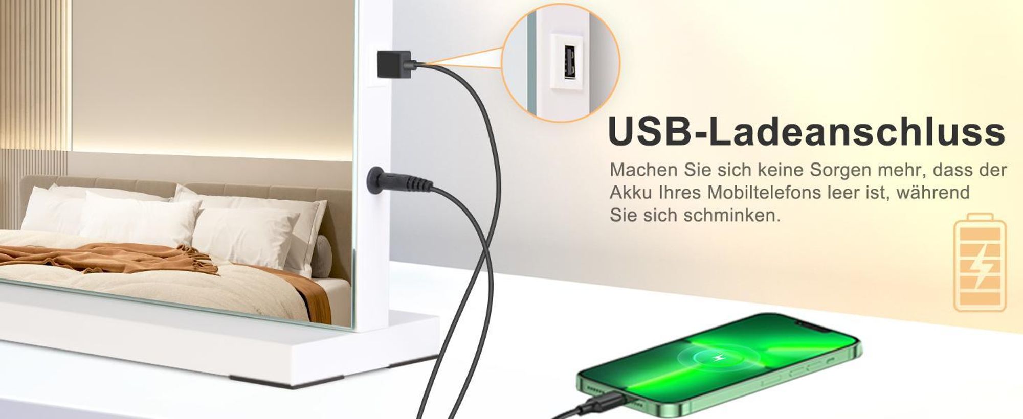 ZMH Schminkspiegel mit Beleuchtung 60X80CM Bluetooth 18 LED Großer Schminktischspiegel Licht Musik Vanity Mirror 3 Modi Tischspiegel Touch Dimmbar