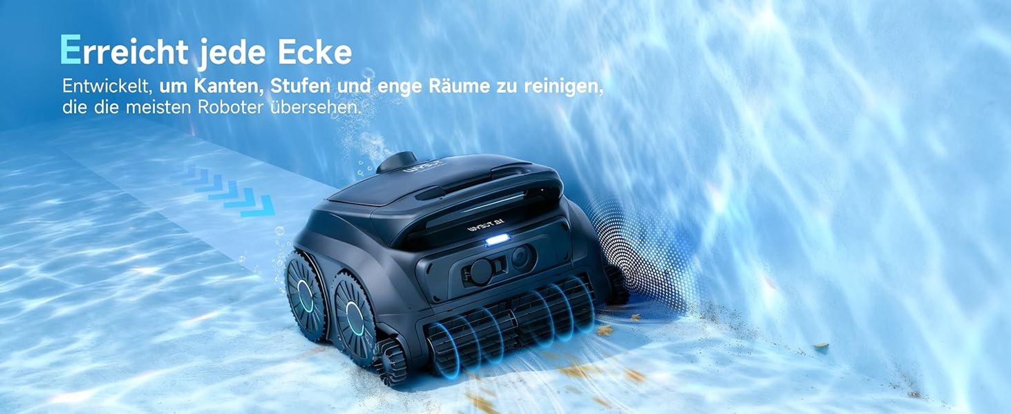WYBOT OS600: Kabelloser Poolroboter, 6,5kg leicht, 120 Min Laufzeit, 180μm Filter, App-Steuerung