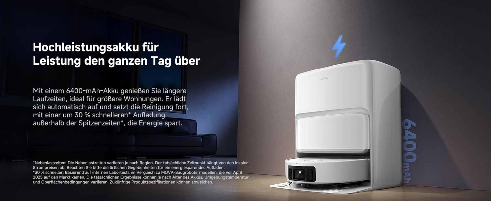MOVA Z60 Ultra Roller Standalone – Saugroboter mit automatischer Entleerung, Selbstreinigendem Wischmopp, Präzise Navigation, Vollflächige Reinigung