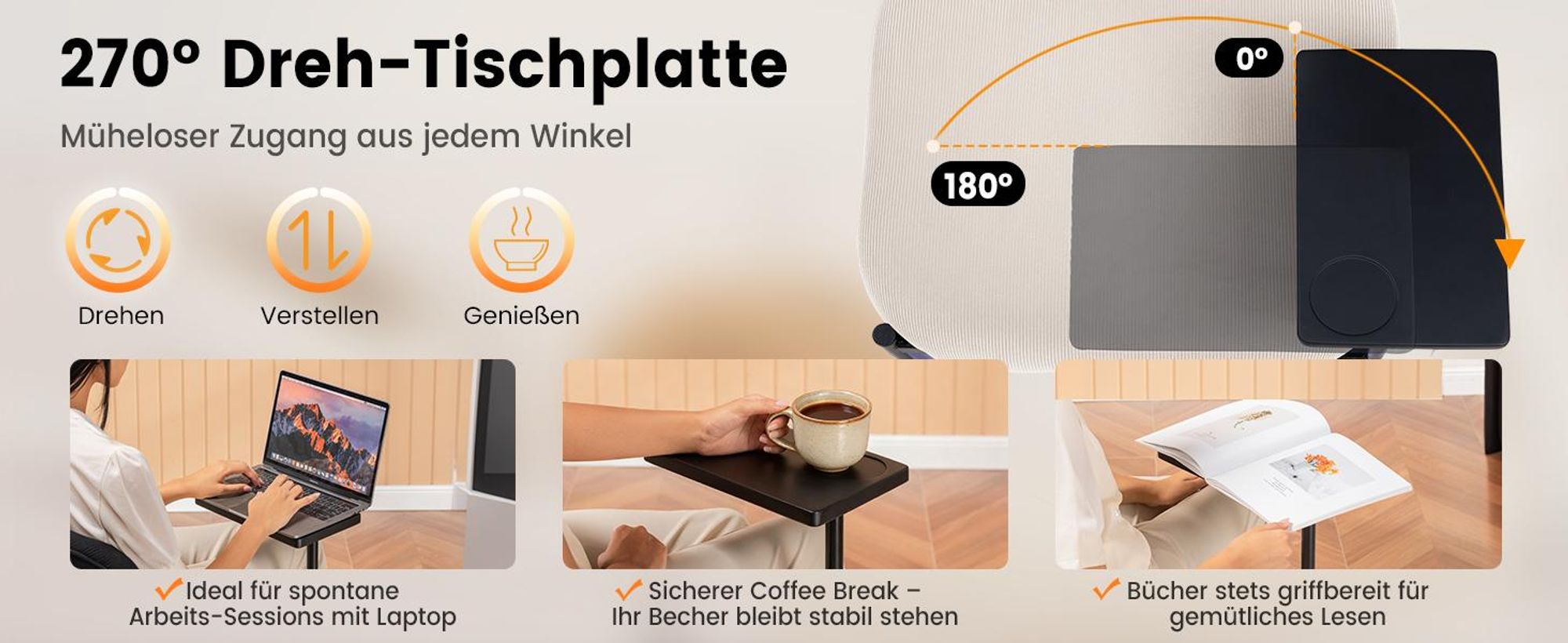 COMHOMA Loungesessel Sessel Relaxsessel Ohrensessel modern, Polsterstuhl mit Metallbeinen, Einzelsofa für Wohnzimmer/Schlafzimmer/Garten, Beige