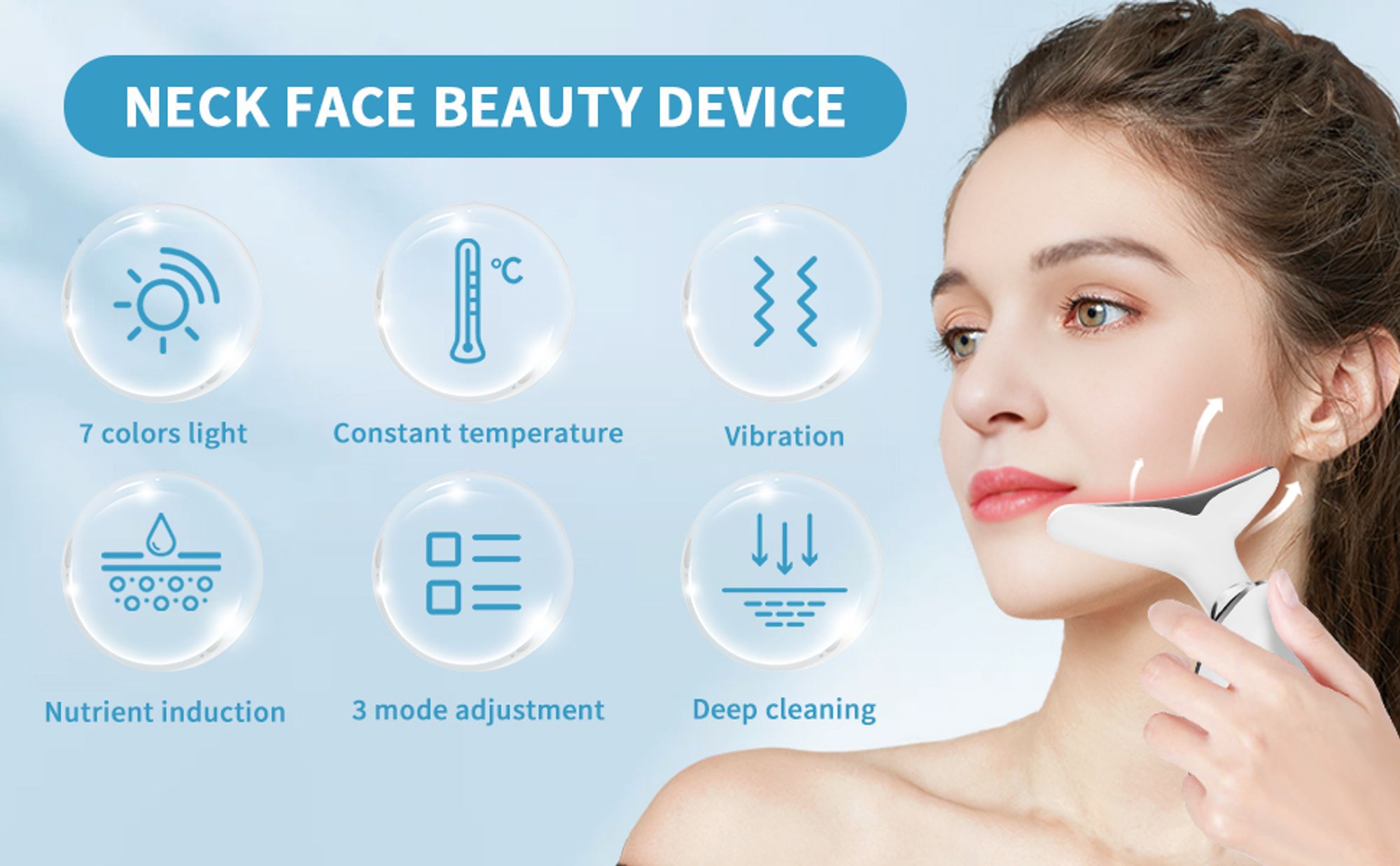 Elektrisches Gesichtsmassagegerät gegen Falten, Face Lifting Gerät, Gua Sha Elektrisch, EMS Gesichtsmassage, 3 Massagemodi