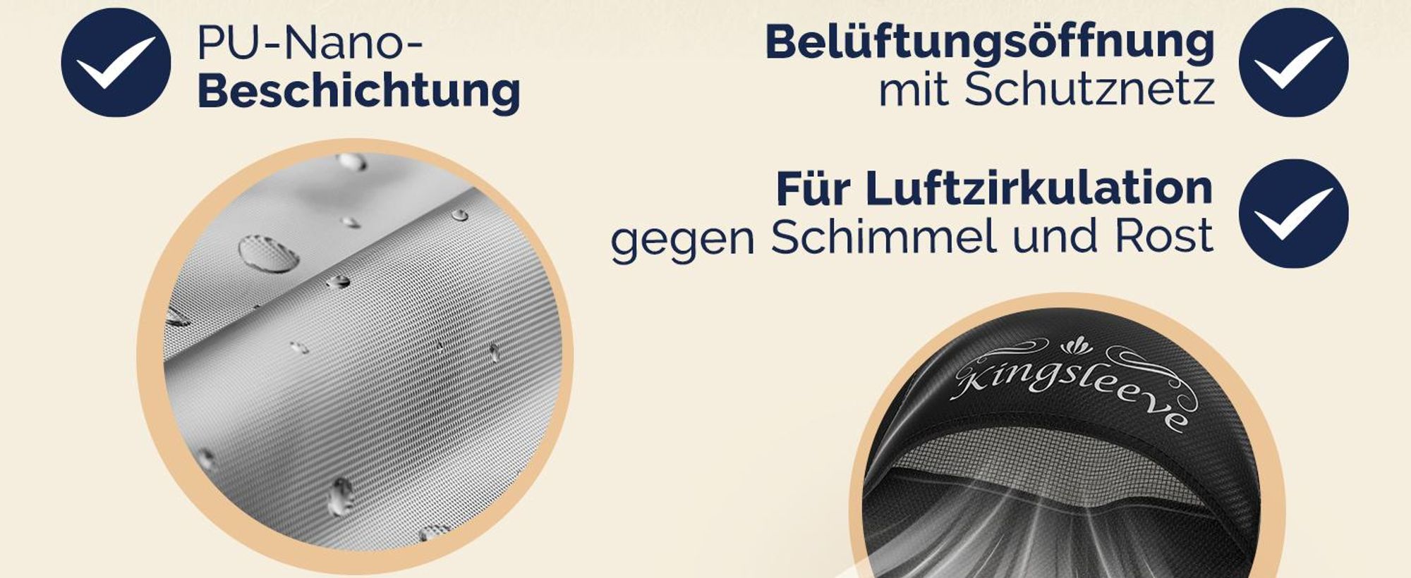Kingsleeve® Abdeckung Gartenmöbel 180x120x74cm Wasserdicht Winterfest Abdeckplane Balkonmöbel Set Schutzhülle Abdeckhaube Gartentisch Gartenlounge