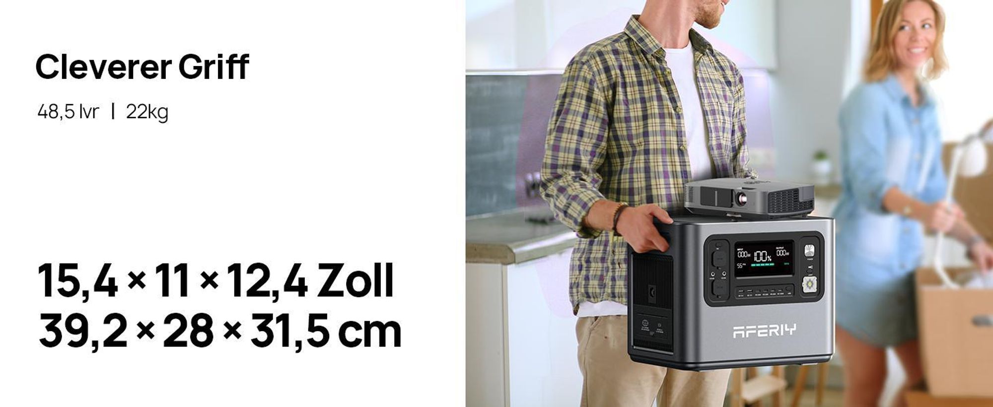 AFERIY P210 Tragbare Powerstation | 2400W 2048Wh mit LiFePO4 Akku