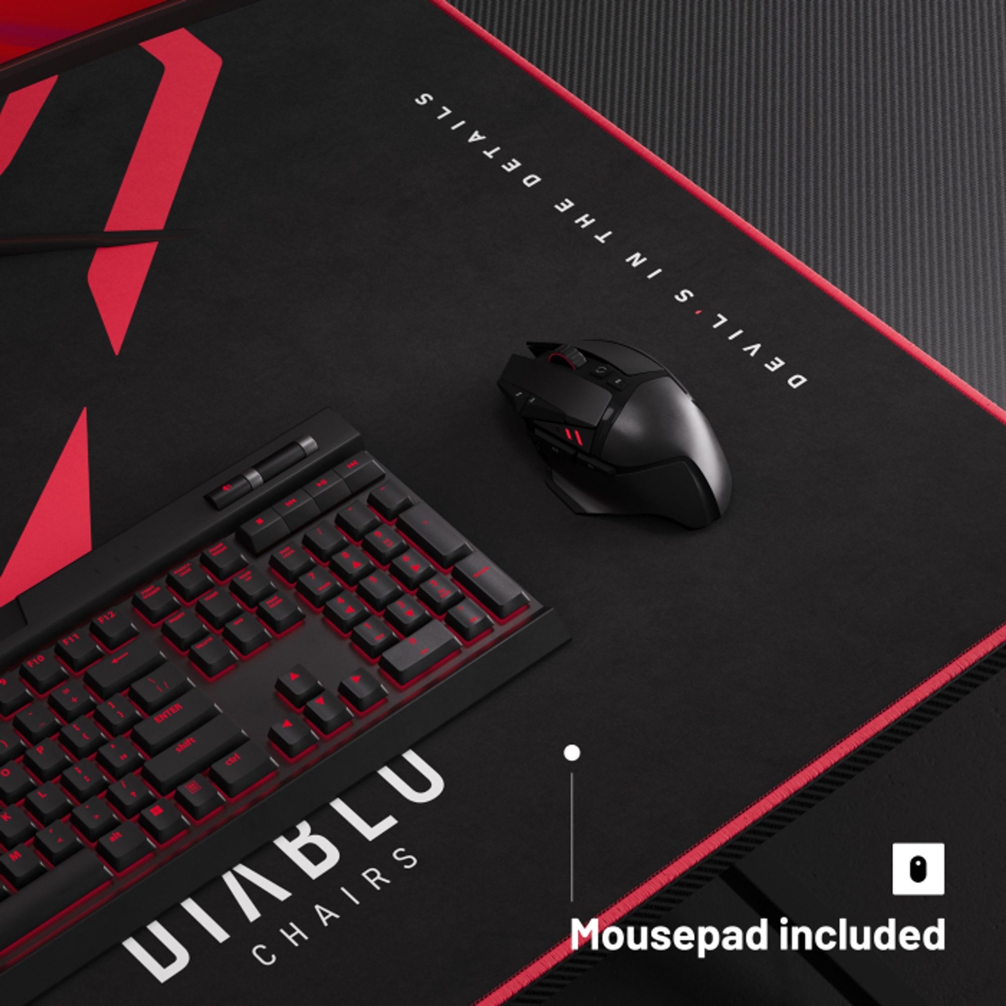 Diablo X-Mate 1600 Gaming Tisch Schreibtisch PC Computertisch Ergonomisch Carbon Tischplatte Kopfhörerhaken Getränkehalter (160 x 75 x 75 cm) Farbe: Schwarz