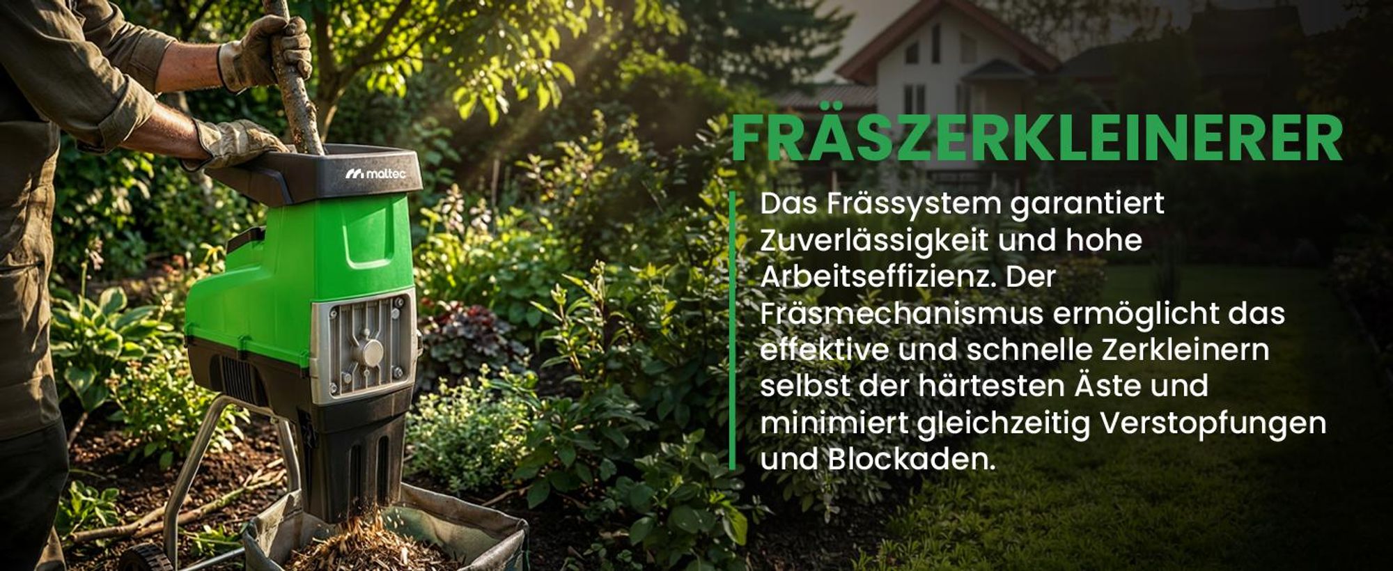Starker Gartenhäcksler Walzenhäcksler 3500W Schredder Holzhäcksler 60 Liter