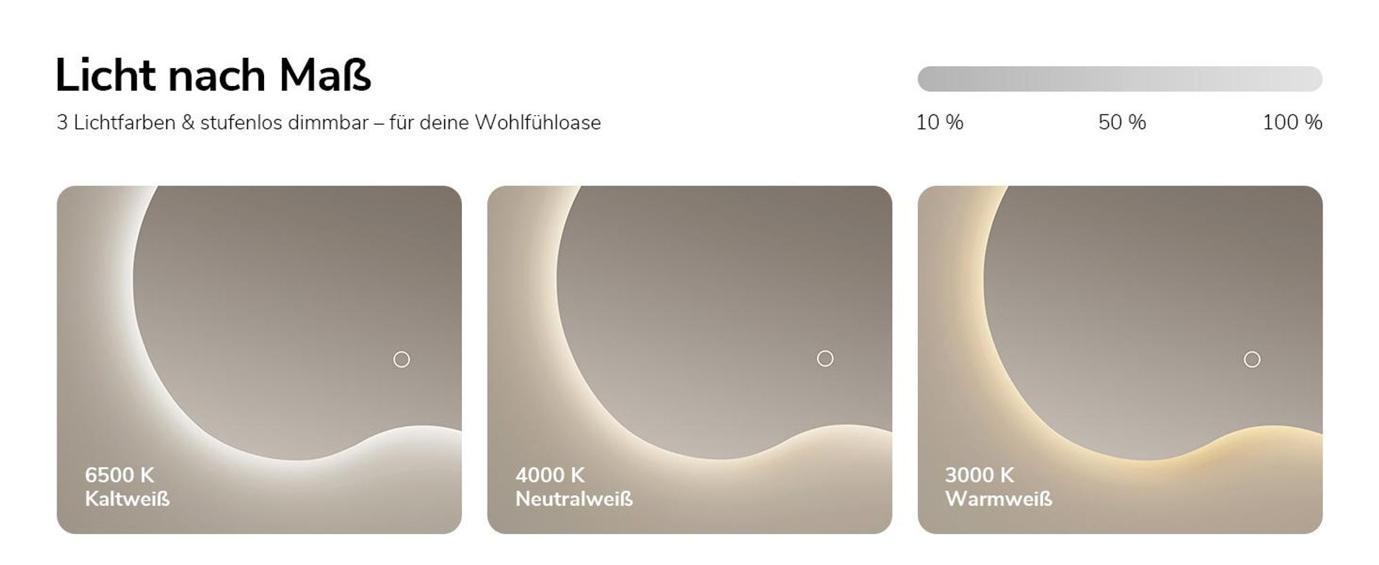 EMKE LED Badspiegel 60 x 50 cm - Beschlagfrei - 3 Lichtfarben Dimmbar - Touch Schalter - Organische Form Badezimmerspiegel mit Beleuchtung