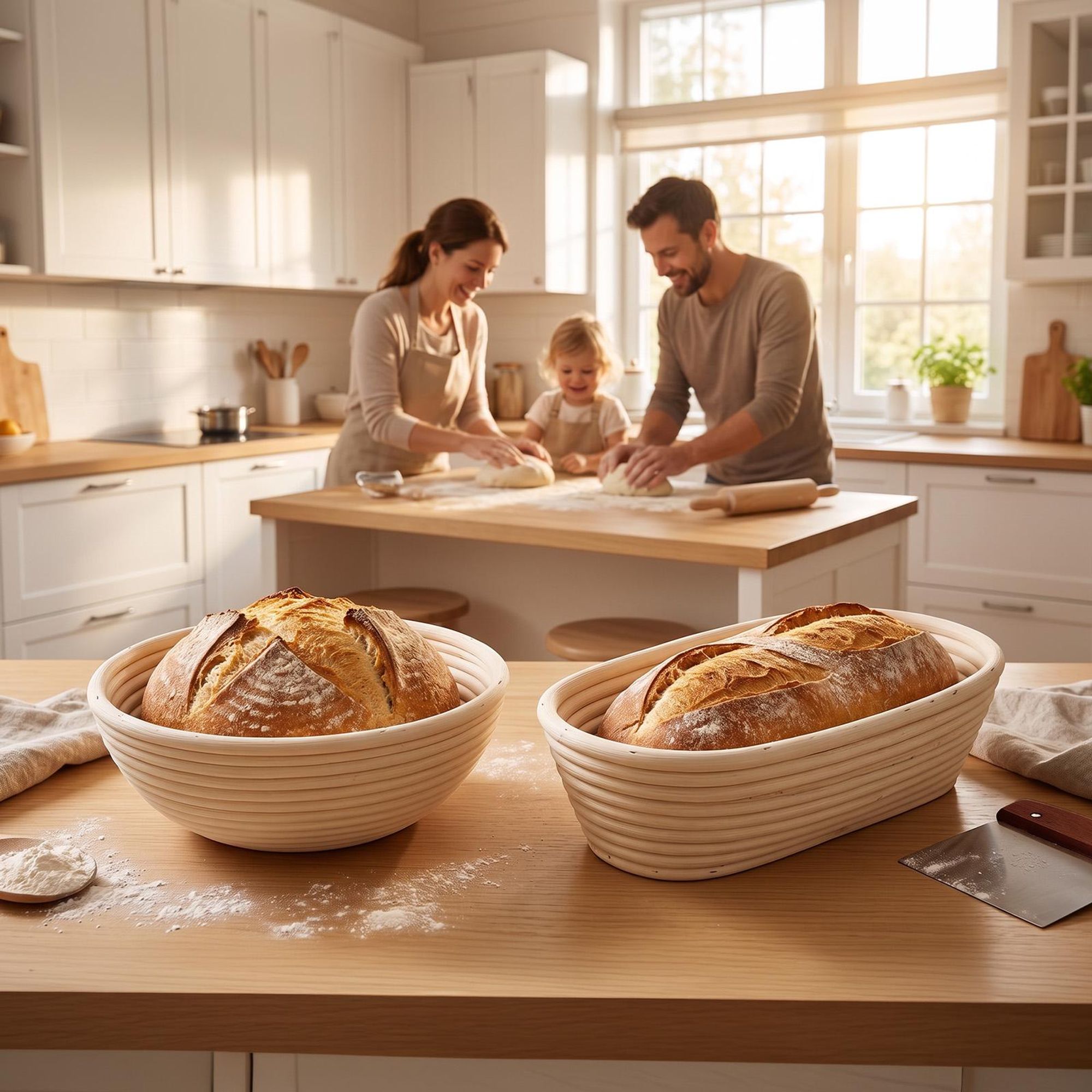 Gärkörbchen Für Sauerteig Starter Set 25cm & 23cm Gärkorb Brot Brot Backen DHL
